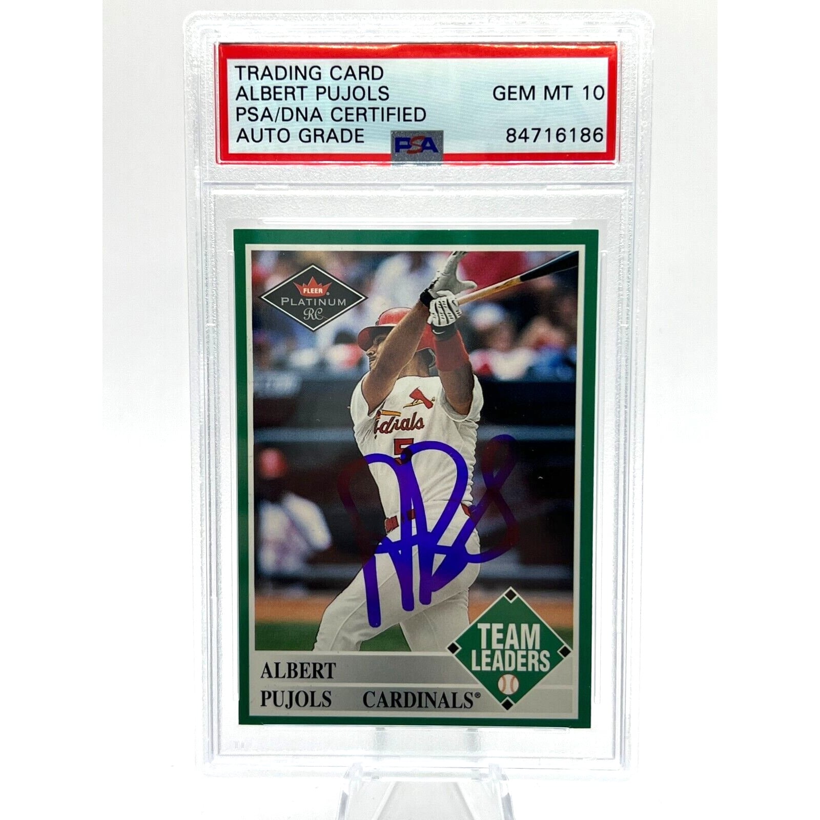 Albert Pujols Signed 2001 Fleer Platinum #435 PSA/DNA Auto Grade 