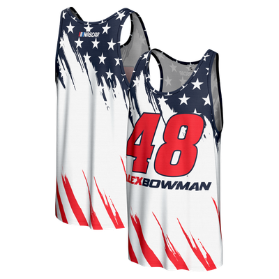 Alex Bowman ProSphere Americana Tank Top - White
