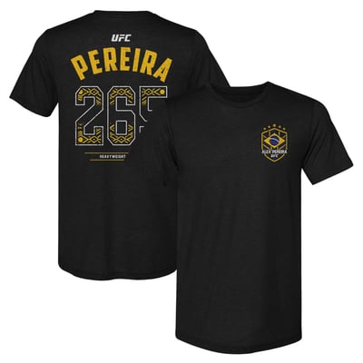 Alex Pereira 500 Level Brazil Country Flag Tri-Blend T-Shirt - Black