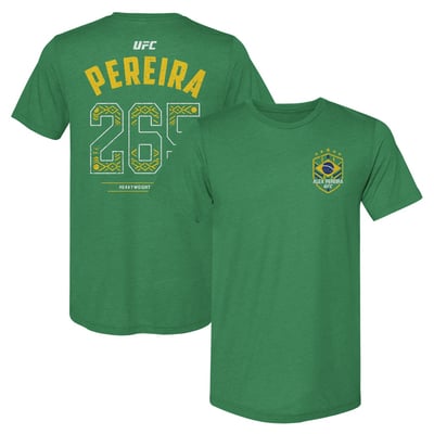 Alex Pereira 500 Level Brazil Country Flag T-Shirt - Kelly Green