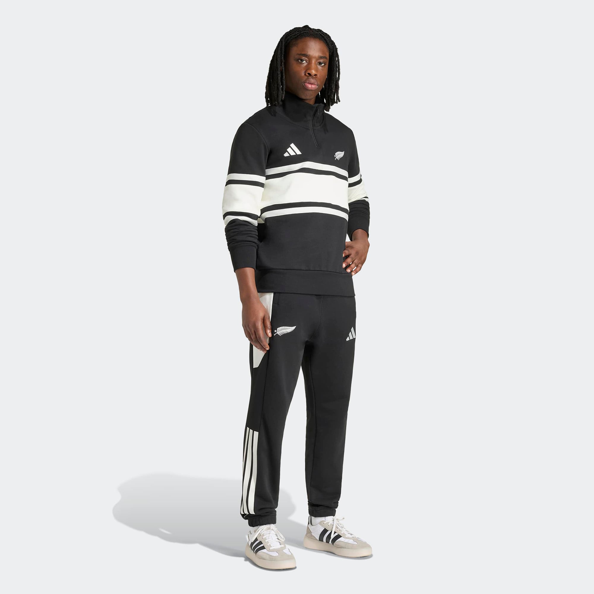 Men's adidas Black All Blacks Leisurewear Quarter-Zip Sweatshirt