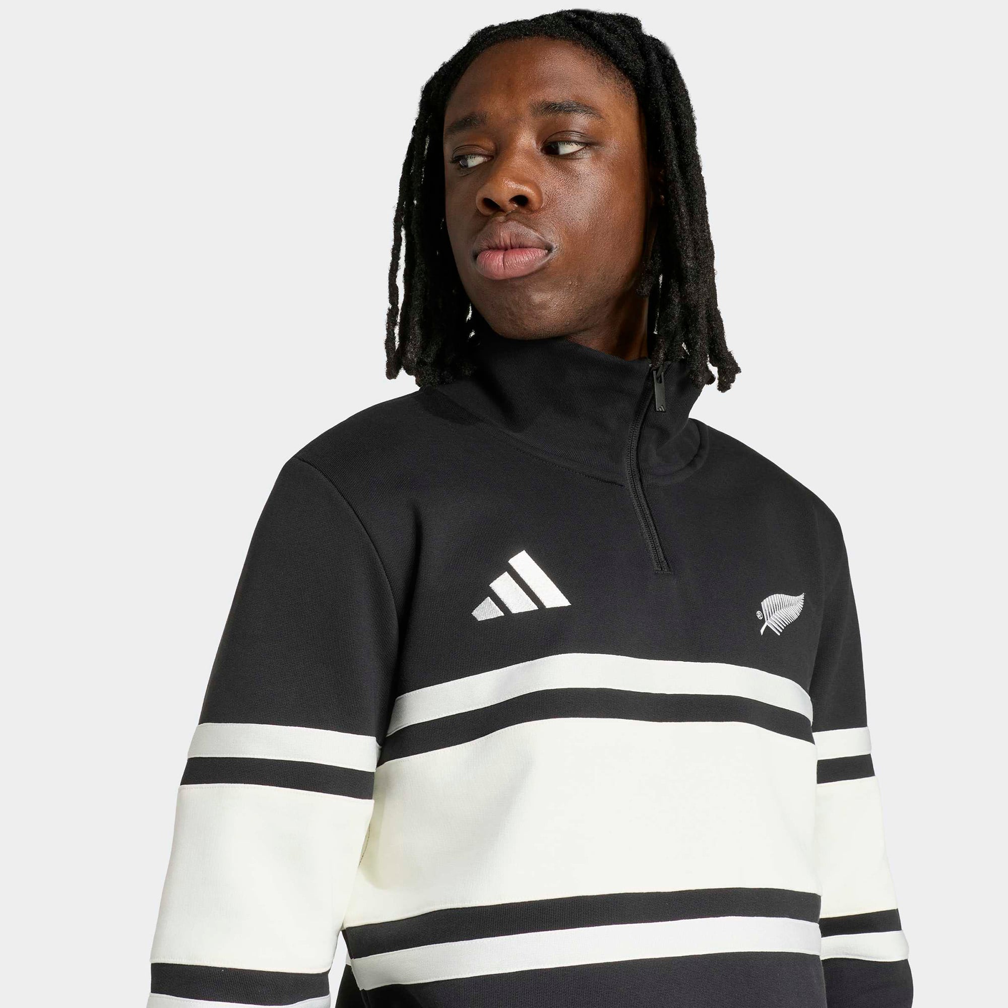 Men's adidas Black All Blacks Leisurewear Quarter-Zip Sweatshirt