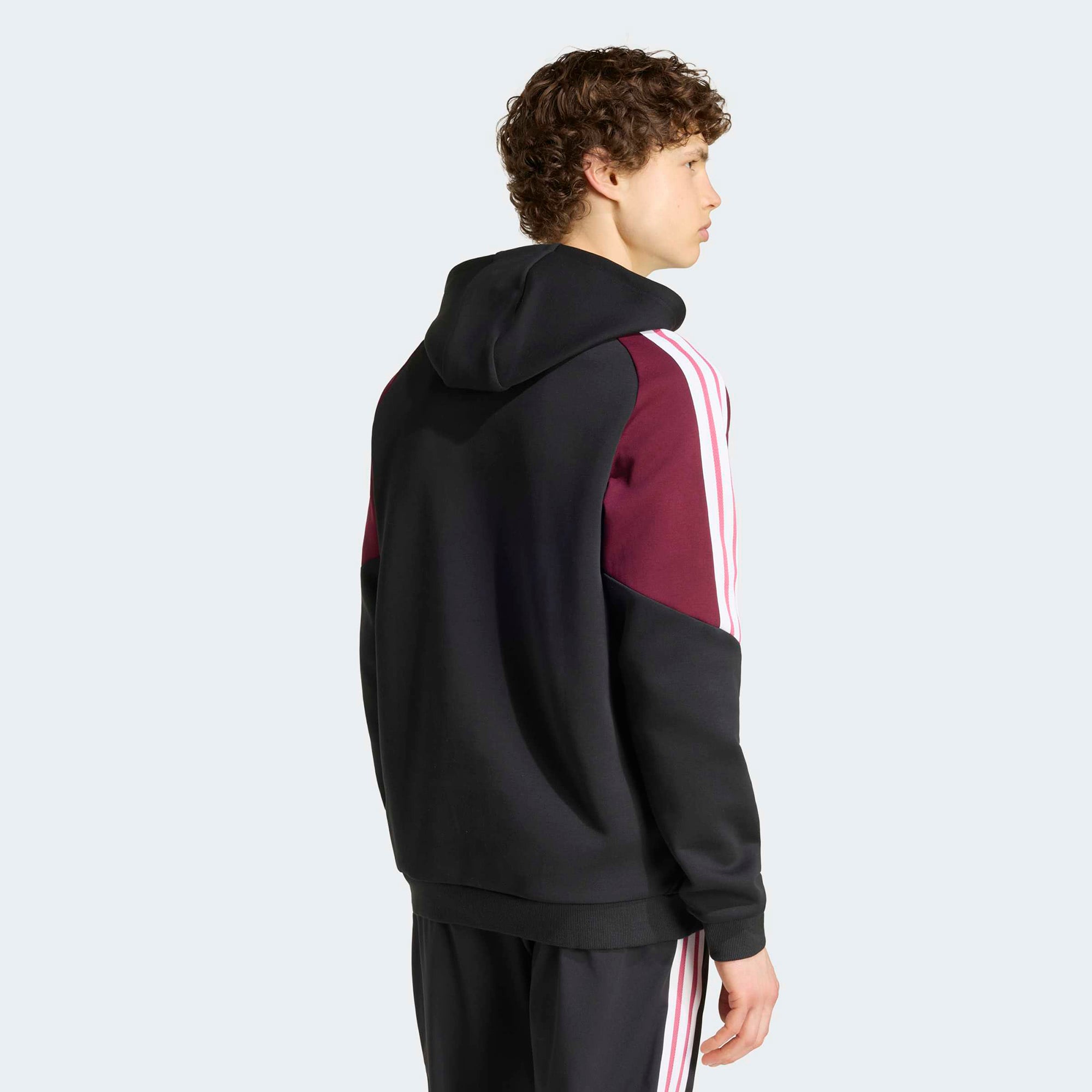 Sweat à capuche adidas All Blacks noir/bordeaux pour homme