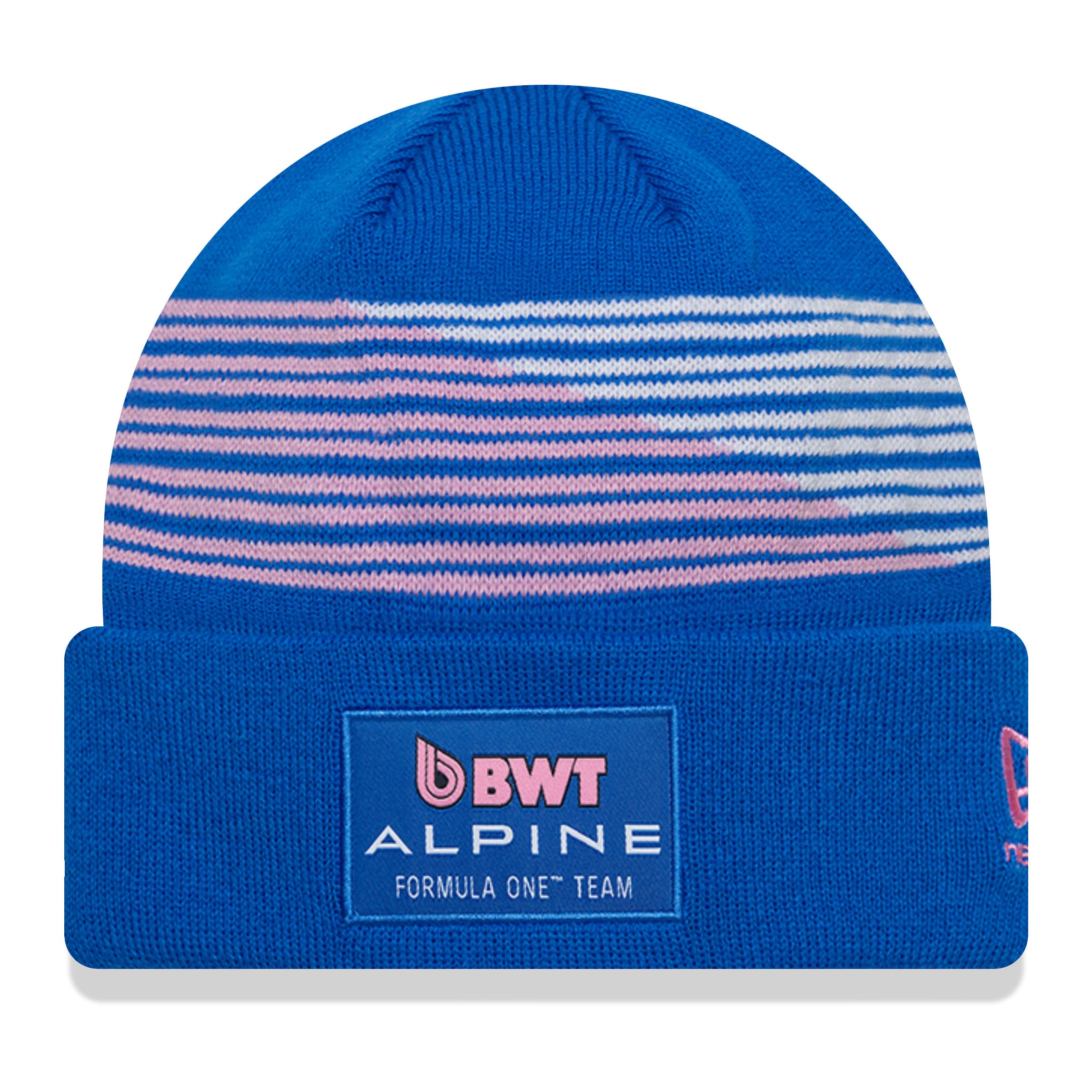 Men's New Era  Blue Alpine Stripe Team Cuffed Knit Hat