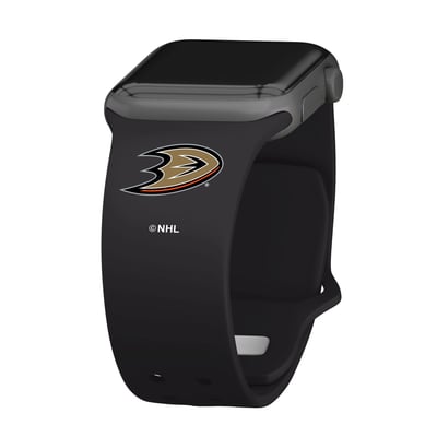 Anaheim Ducks Silicone Apple Watch Band - Black
