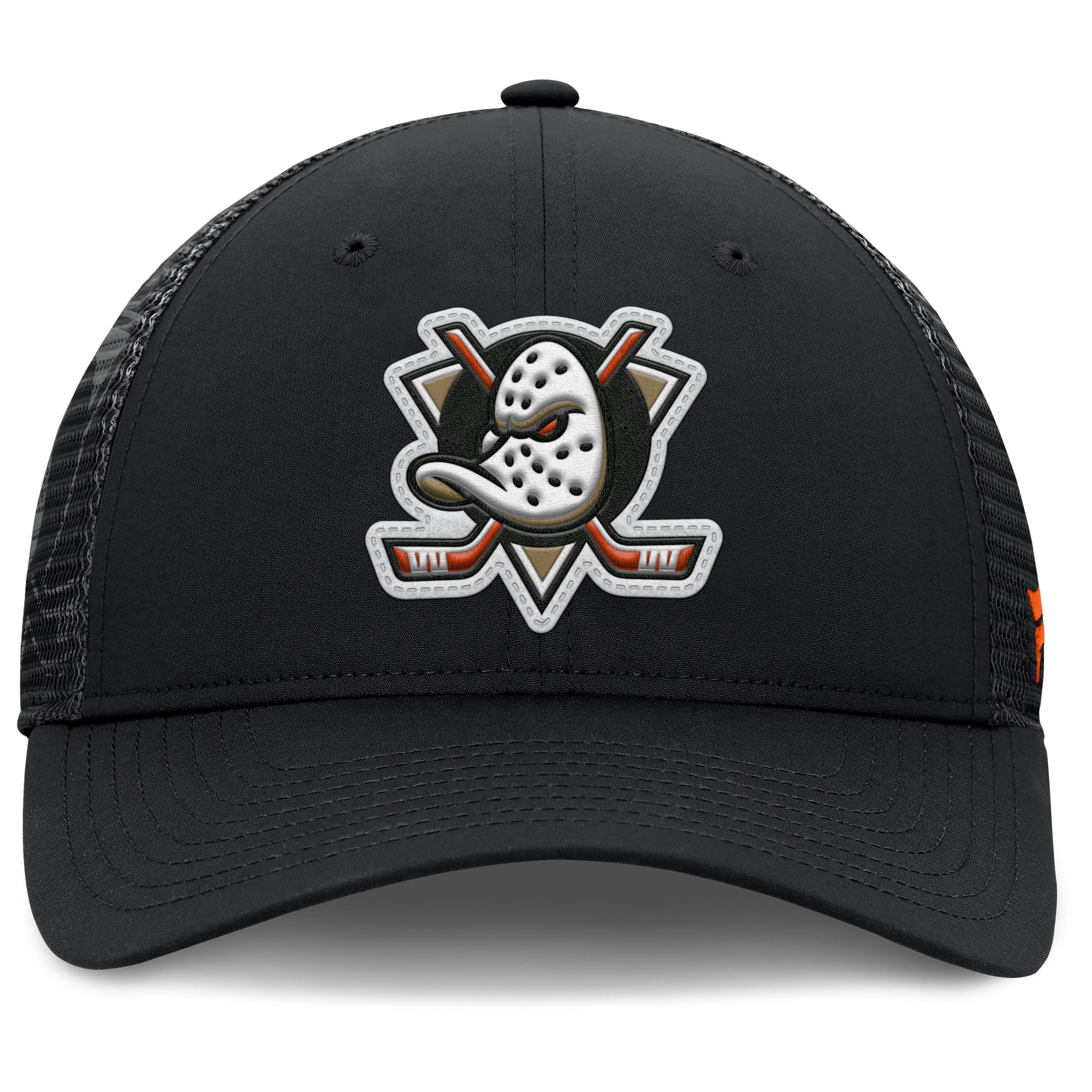 Men's Fanatics Black Anaheim Ducks Authentic Pro Home Ice Trucker Adjustable Hat