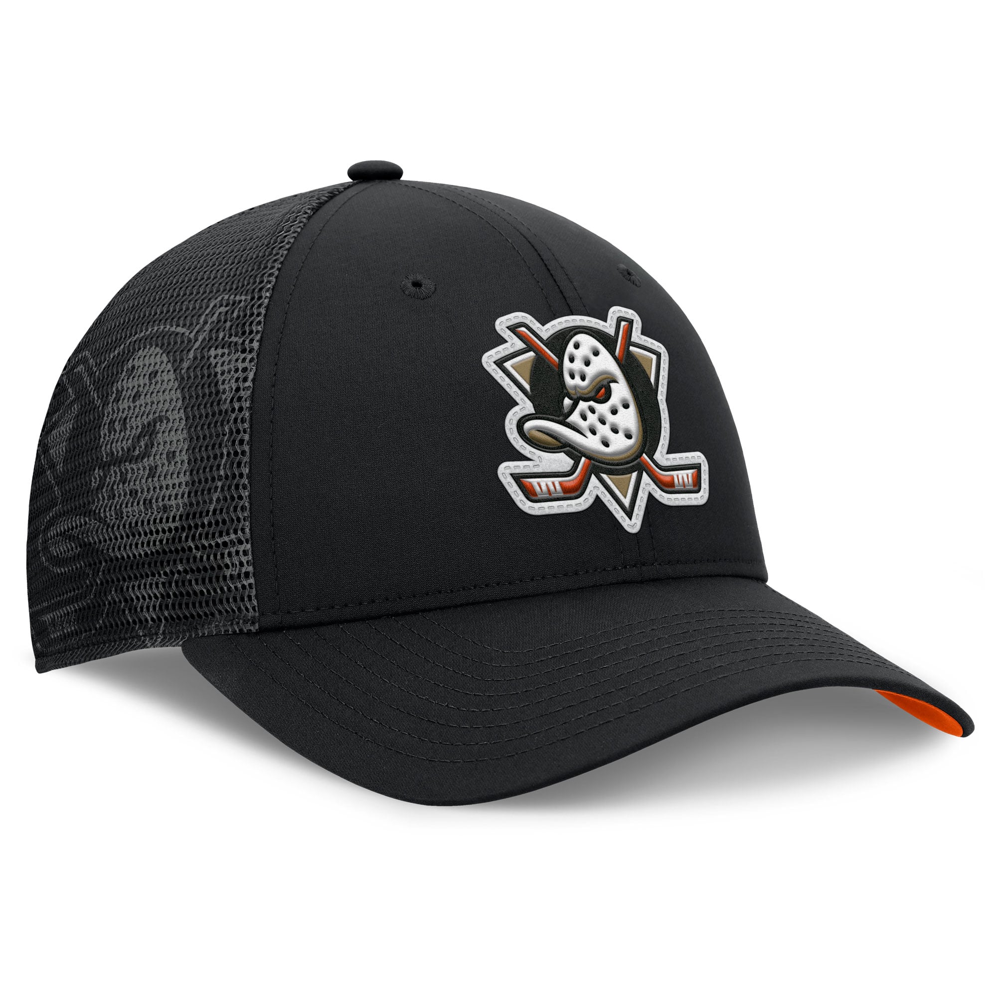 Men's Fanatics Black Anaheim Ducks Authentic Pro Home Ice Trucker Adjustable Hat