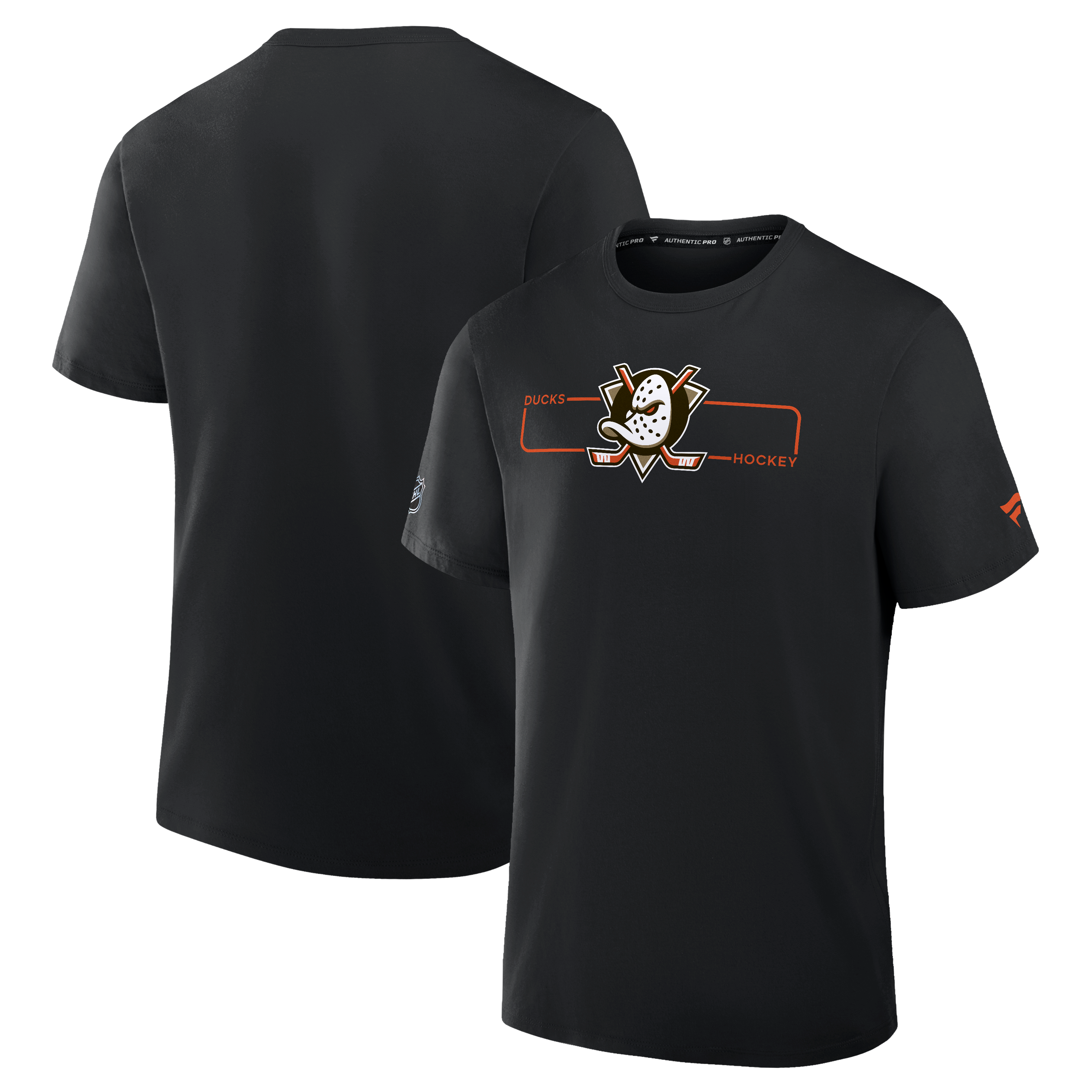 Men's Fanatics Black Anaheim Ducks Authentic Pro Primary Logo T-Shirt