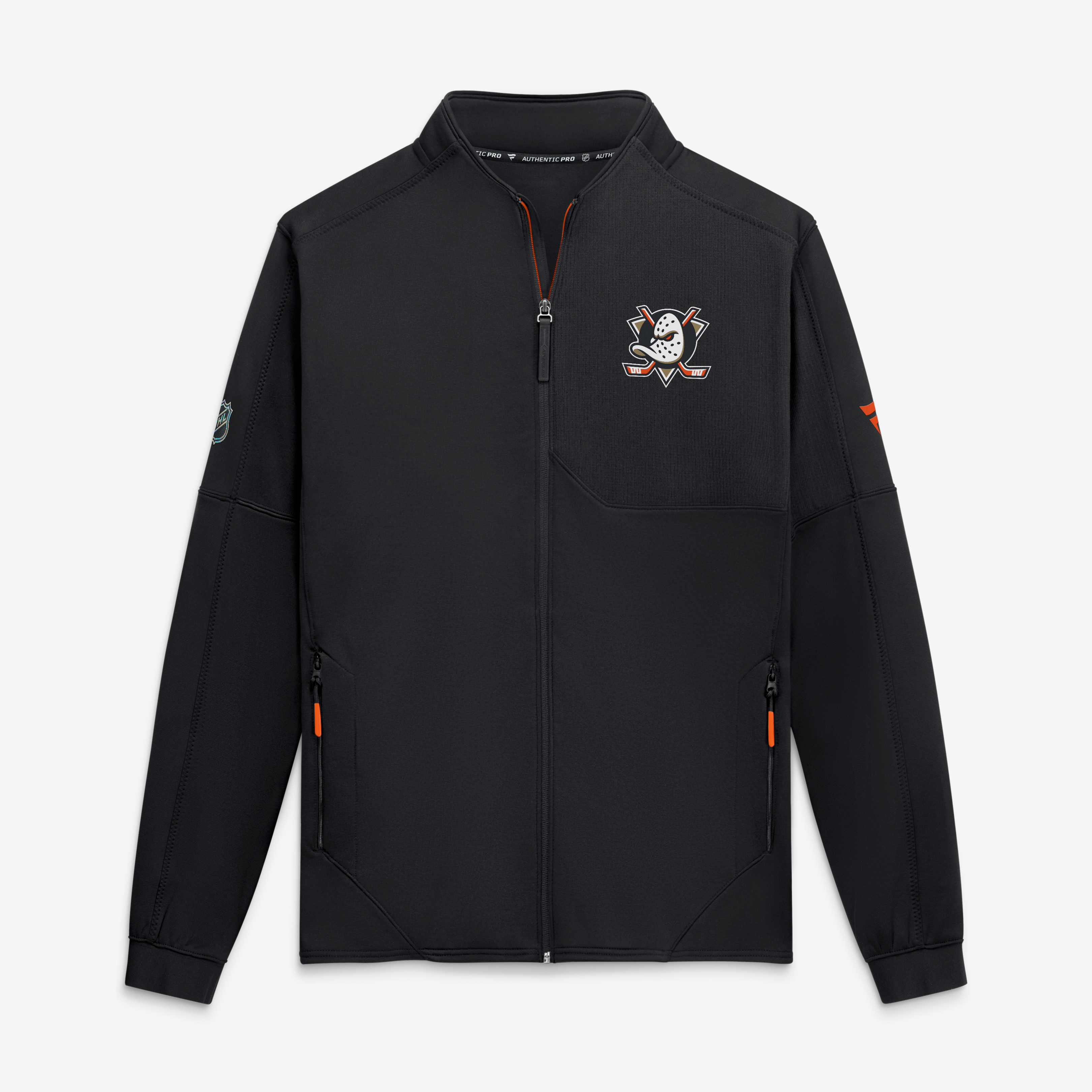 Veste polaire zippée intégrale Fanatics noire Anaheim Ducks Authentic Pro Rink pour homme
