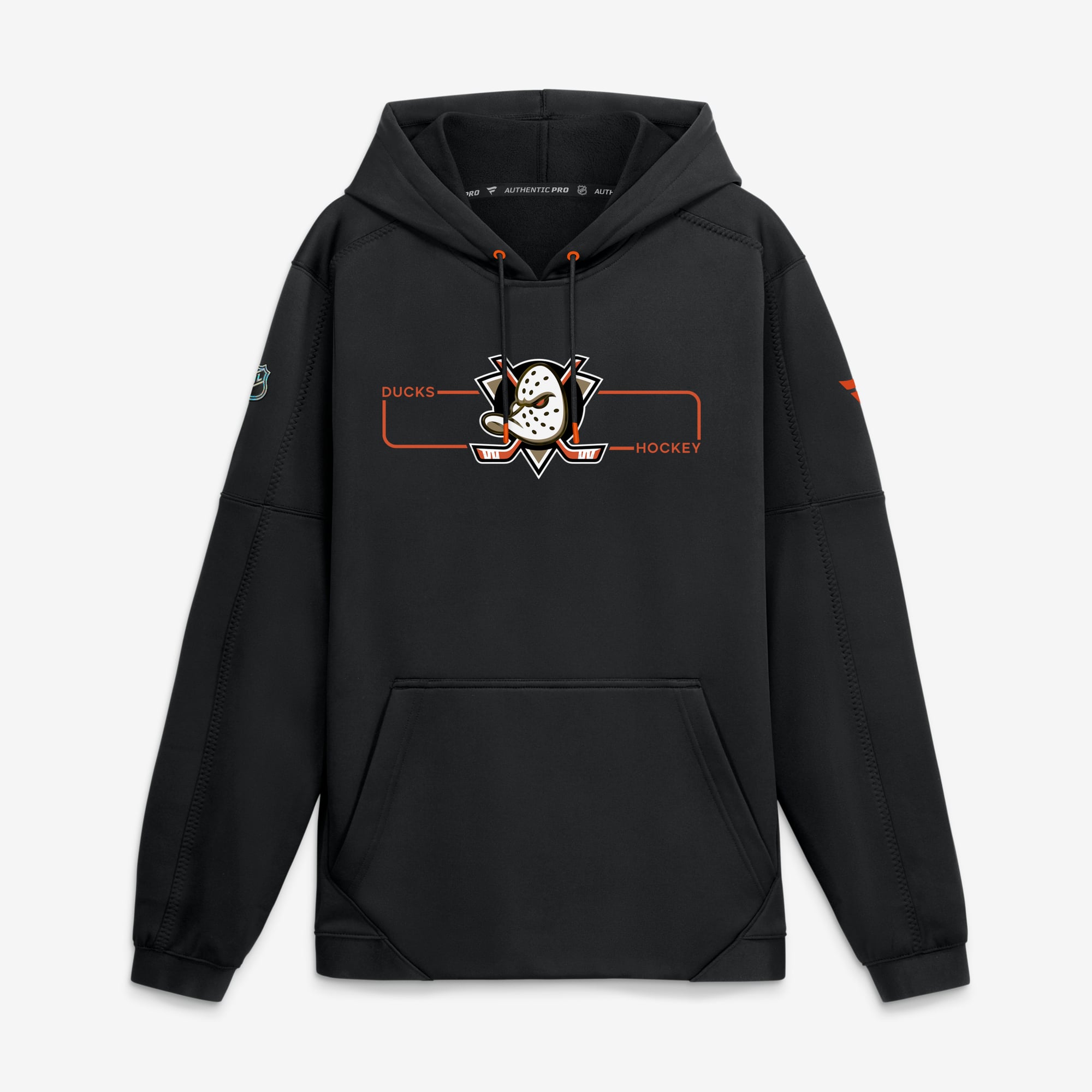 Men's Fanatics Black Anaheim Ducks Authentic Pro Rink Fleece Pullover Hoodie