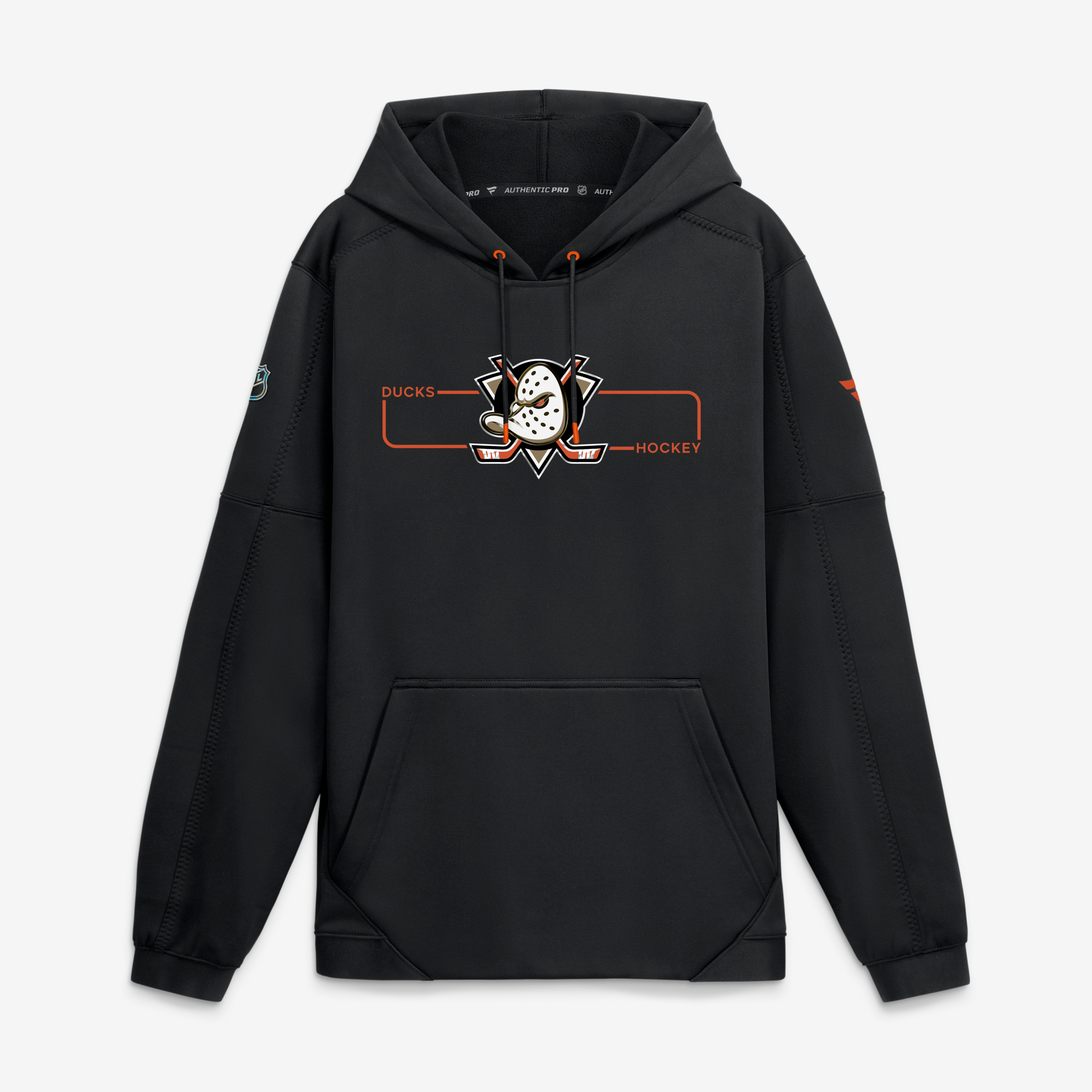 Sweat à capuche polaire authentique Fanatics noir Anaheim Ducks pour homme