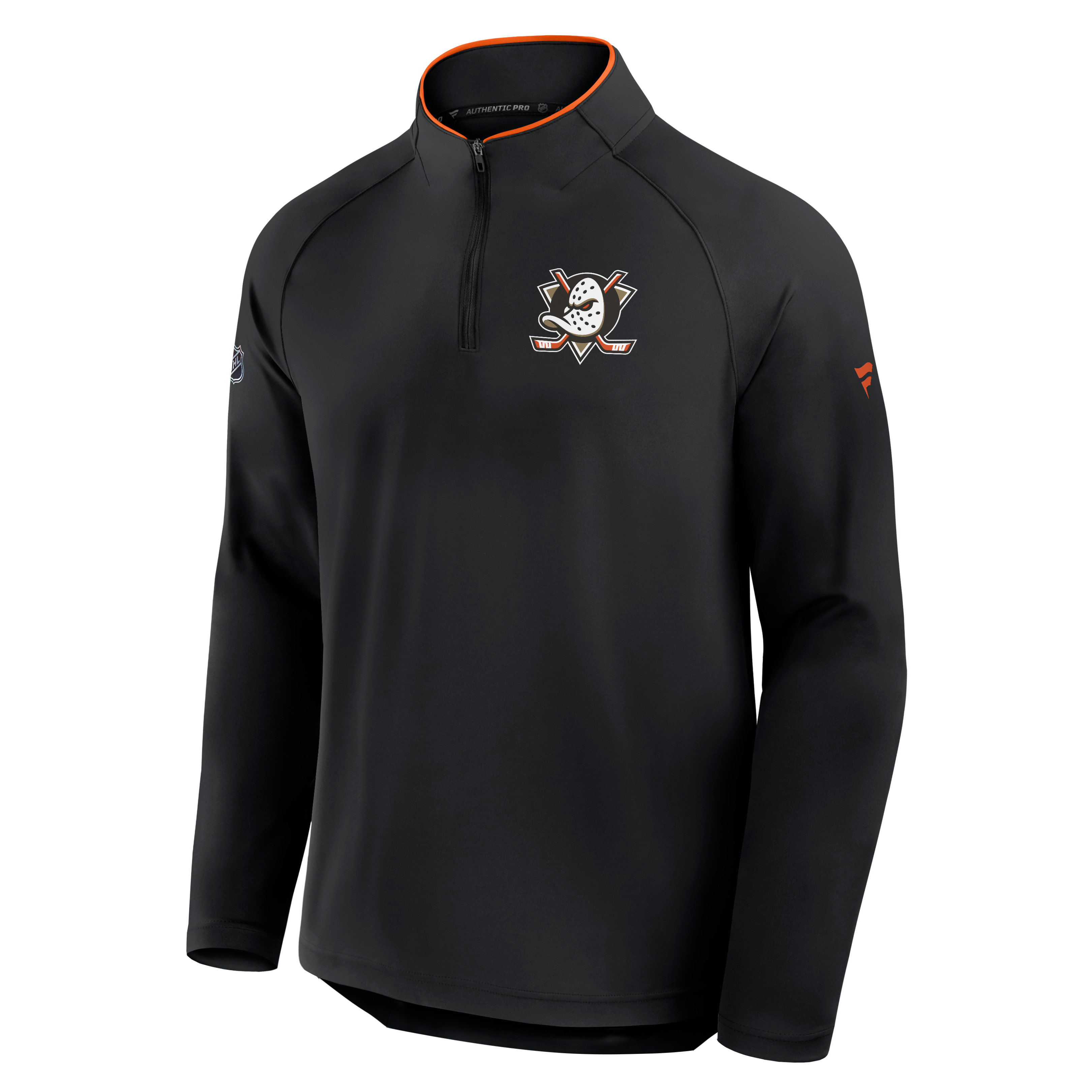 Men's Fanatics Black Anaheim Ducks Authentic Pro Rink Lightweight Quarter-Zip Pullover