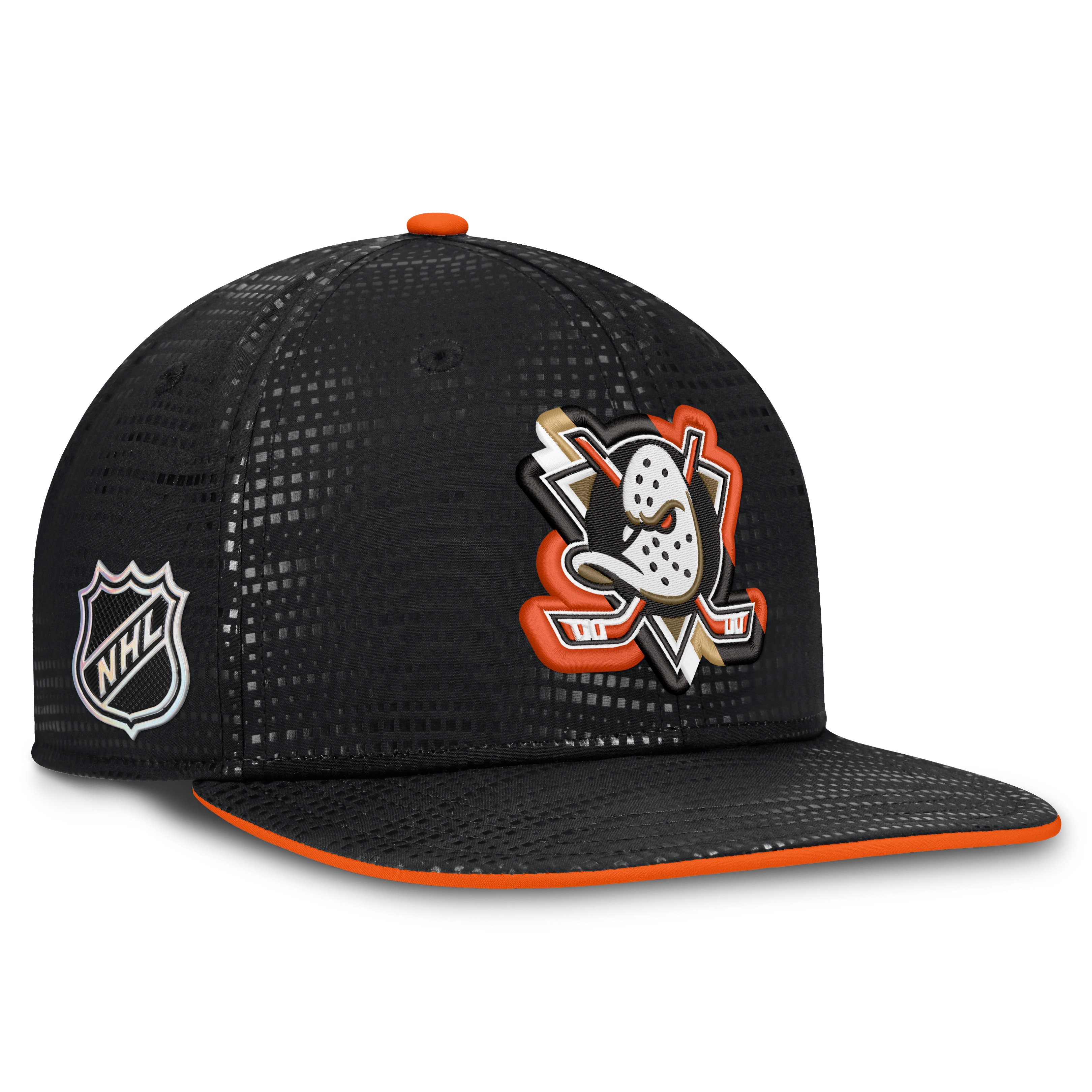 Men's Fanatics Black Anaheim Ducks Authentic Pro Rink Square Visor Snapback Hat