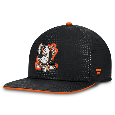 Anaheim Ducks Fanatics Authentic Pro Rink Square Visor Snapback Hat - Black