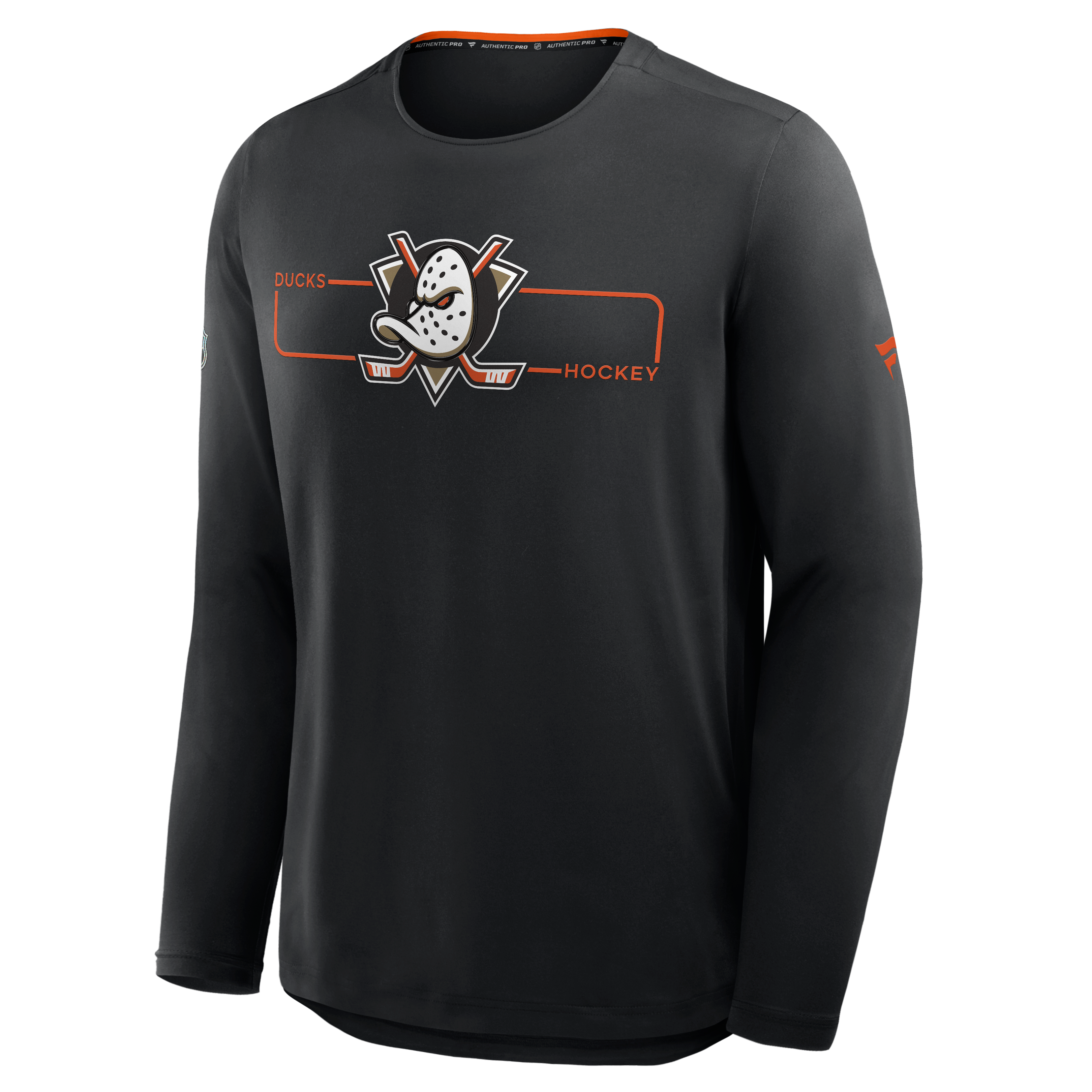 Men's Fanatics Black Anaheim Ducks Authentic Pro Rink Tech Long Sleeve T-Shirt
