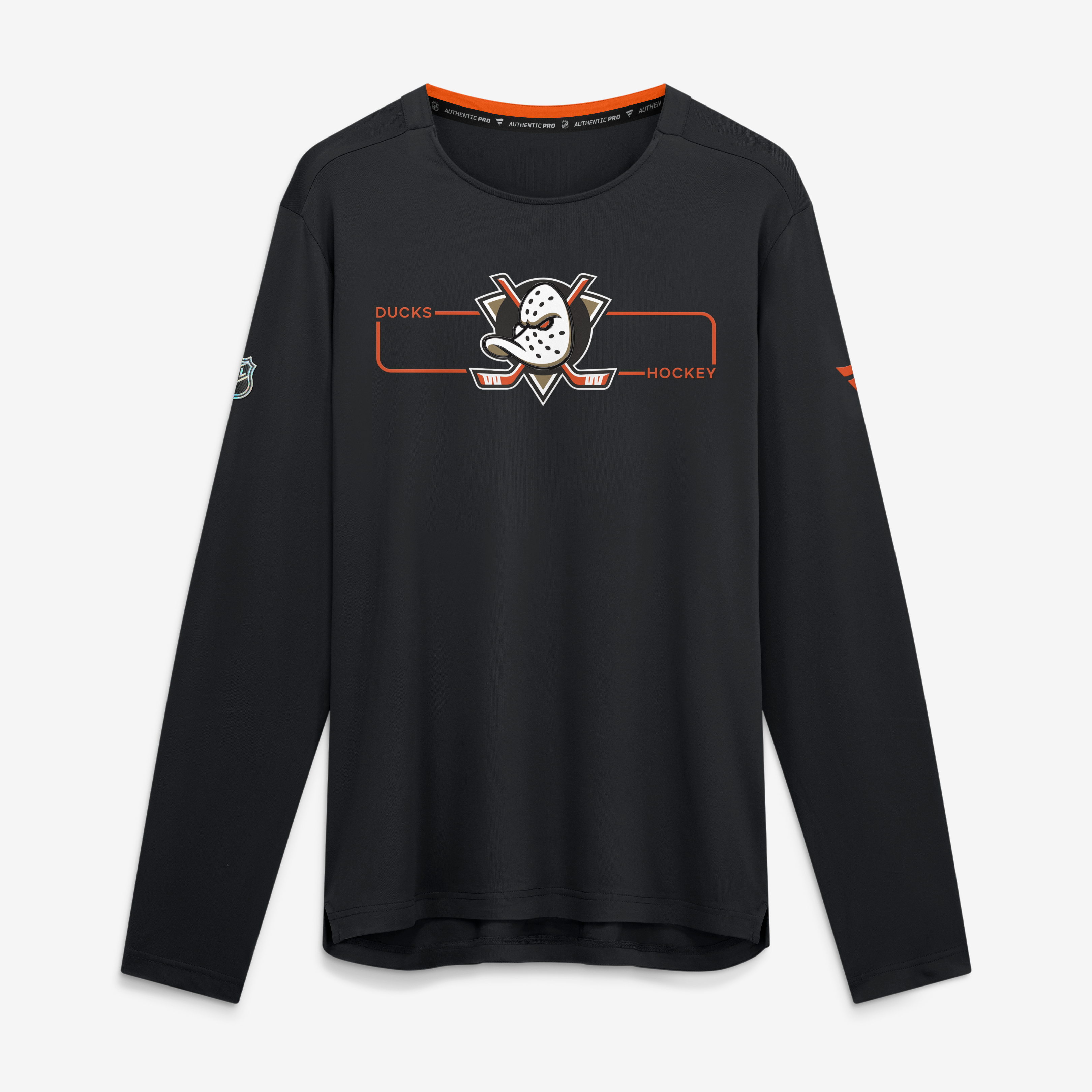 Men's Fanatics Black Anaheim Ducks Authentic Pro Rink Tech Long Sleeve T-Shirt