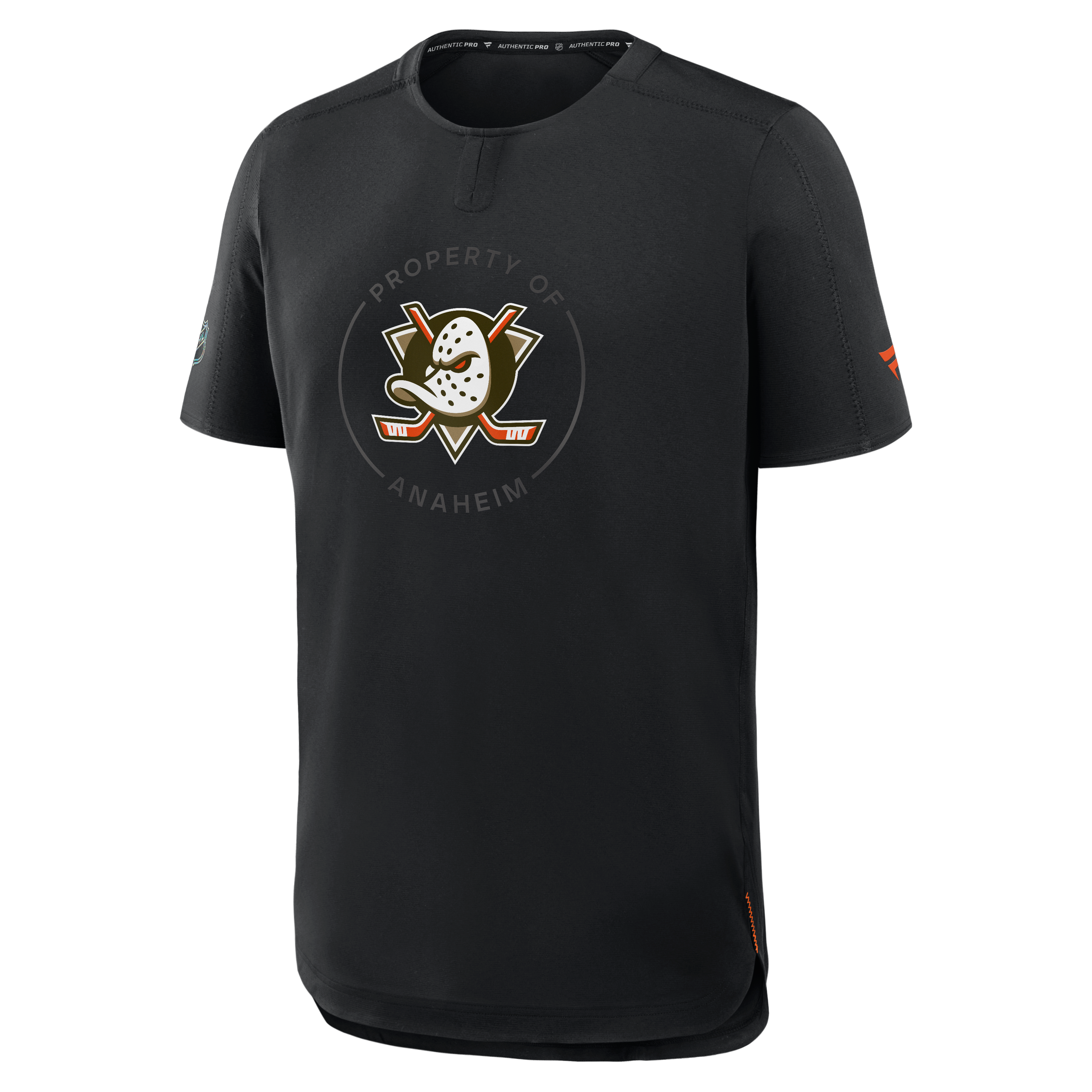 T-shirt de performance authentique Pro Train noir Fanatics Anaheim Ducks pour homme