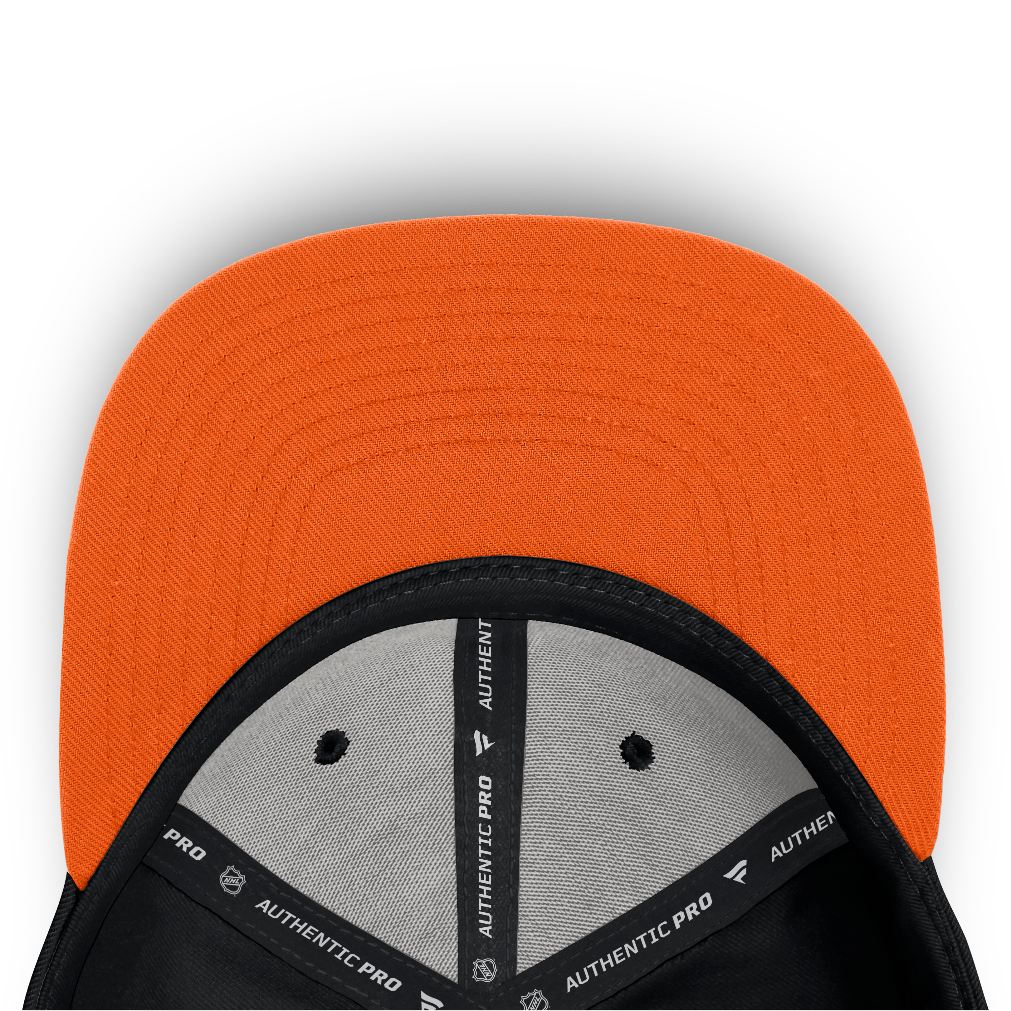 Casquette Snapback authentique Fanatics noire et orange Anaheim Ducks pour homme