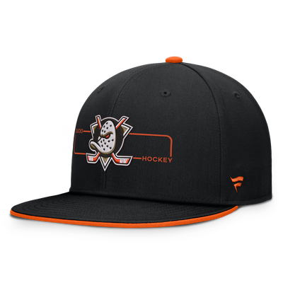 Anaheim Ducks Fanatics Authentic Pro Rink Snapback Hat - Black/Orange