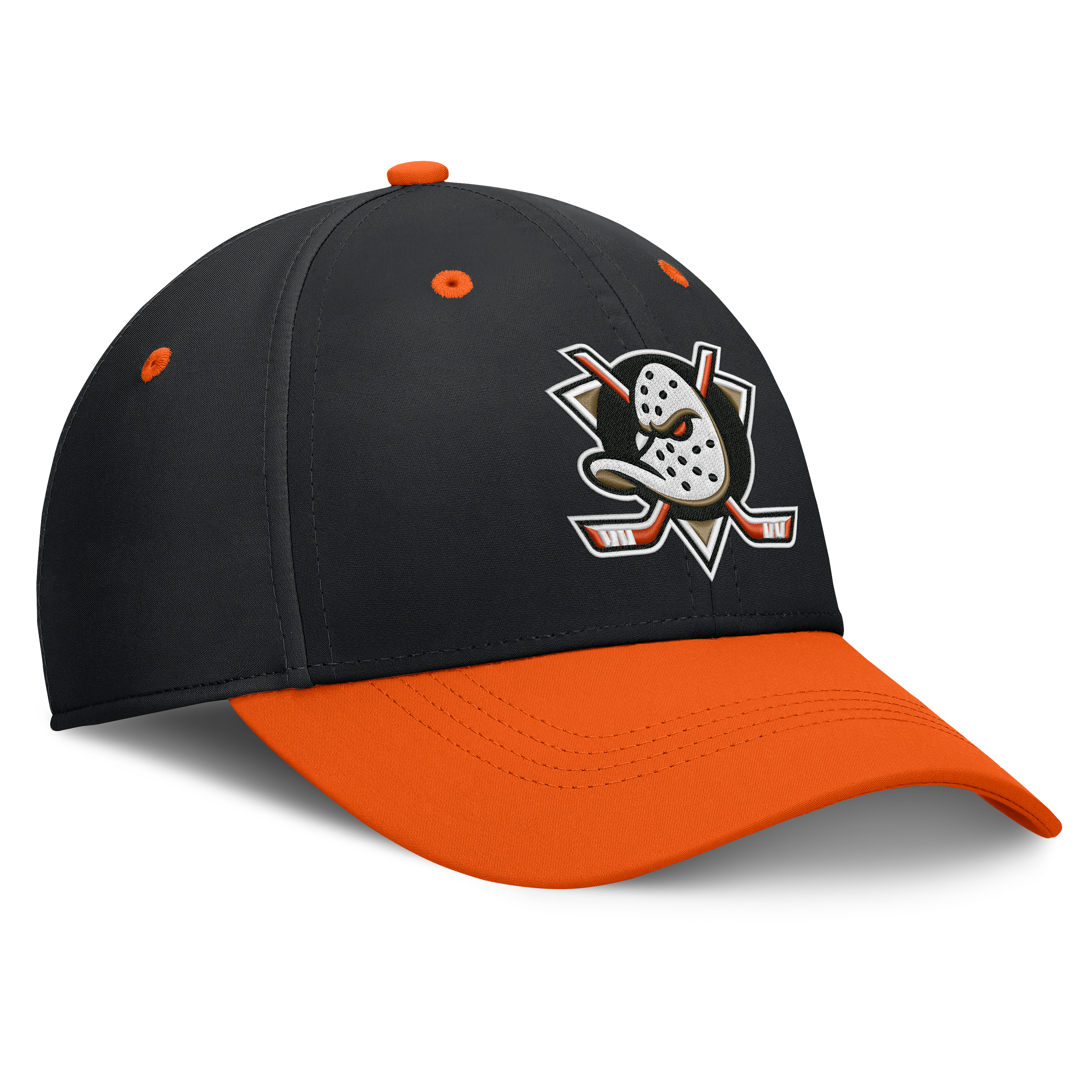 Men's Fanatics Black/Orange Anaheim Ducks Authentic Pro Rink Stretch Hat