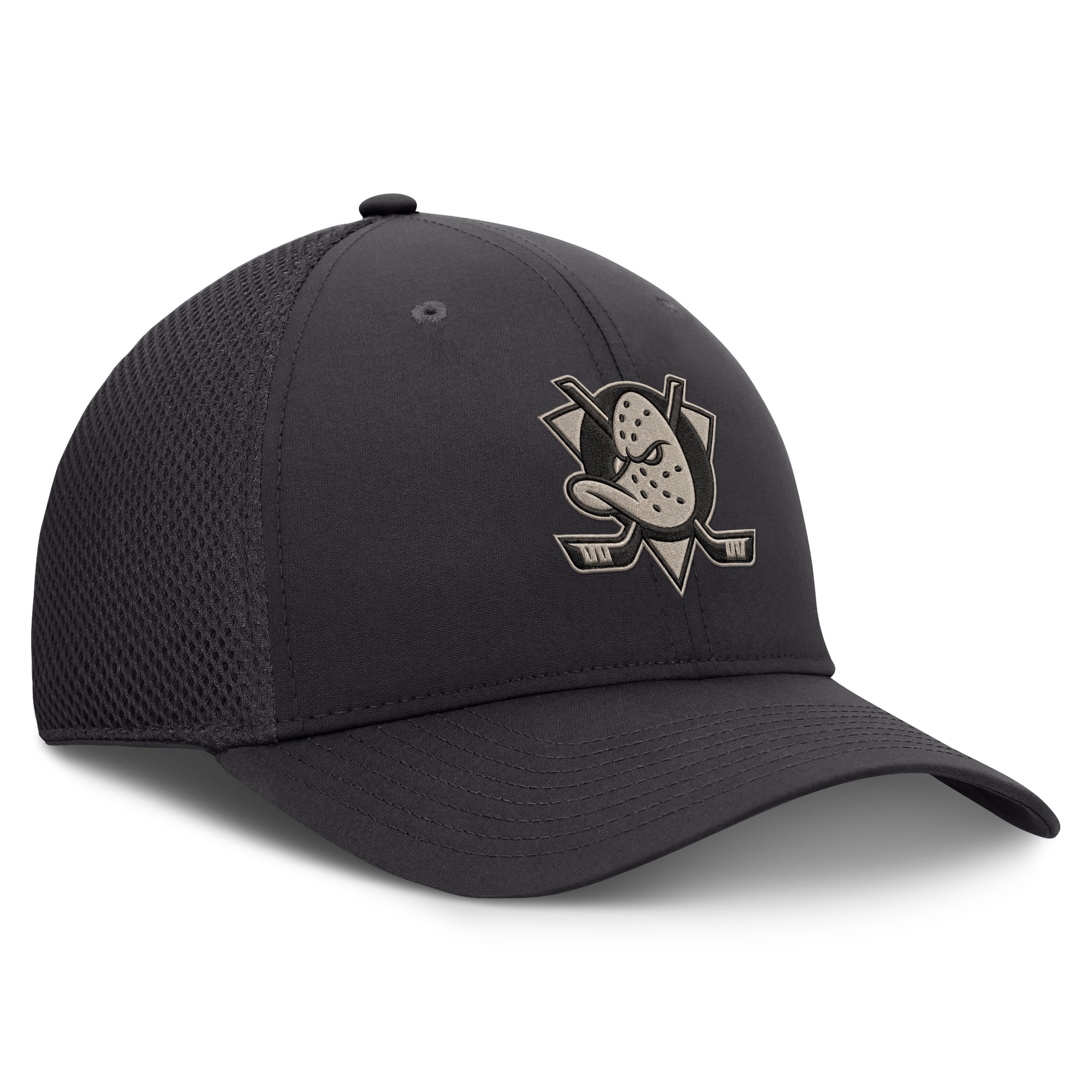 Casquette Fanatics pour homme, couleur anthracite, Anaheim Ducks, dos en maille extensible