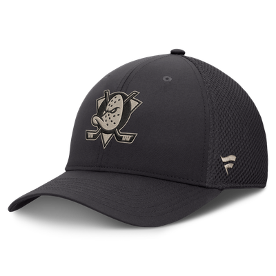 Men's Anaheim Ducks Fanatics Charcoal Road Meshback Stretch Hat