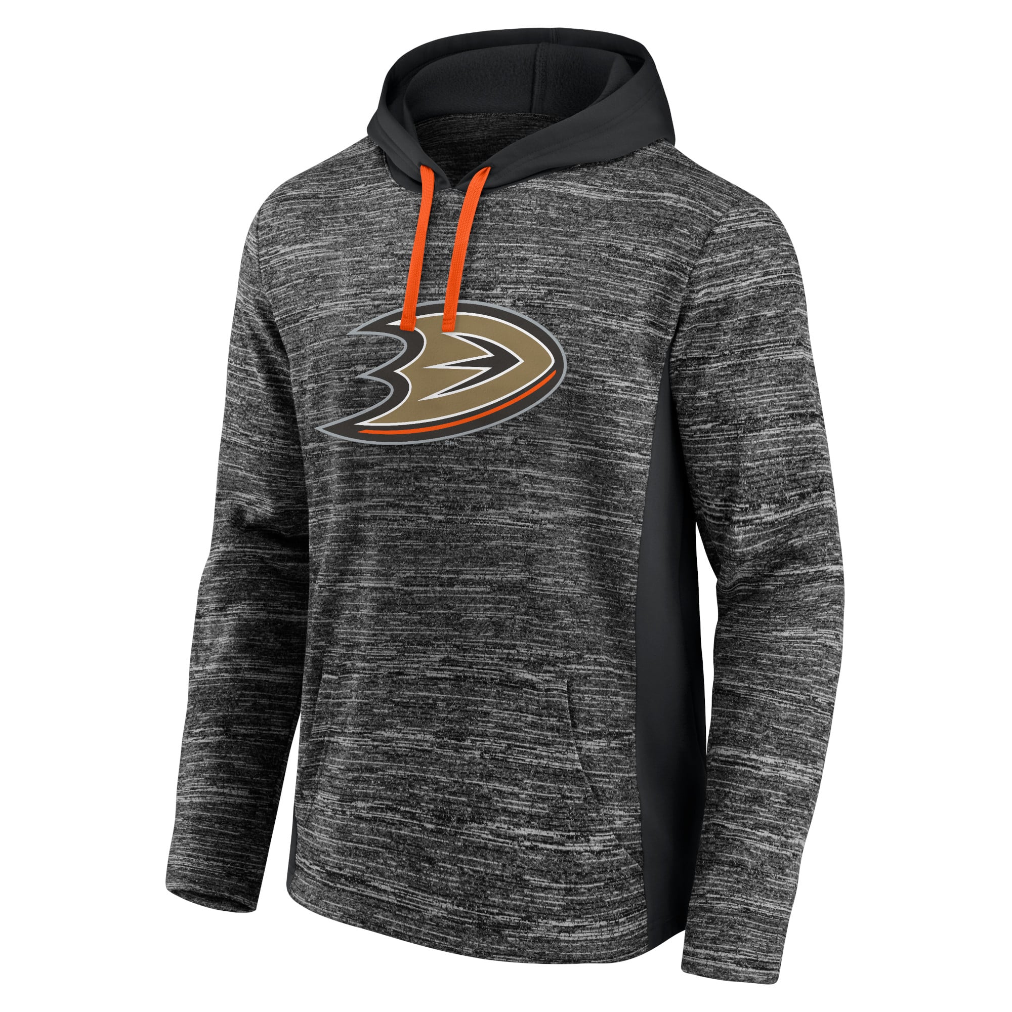Sweat à capuche Fanatics anthracite/noir Anaheim Ducks Instant Replay Space-Dye pour hommes