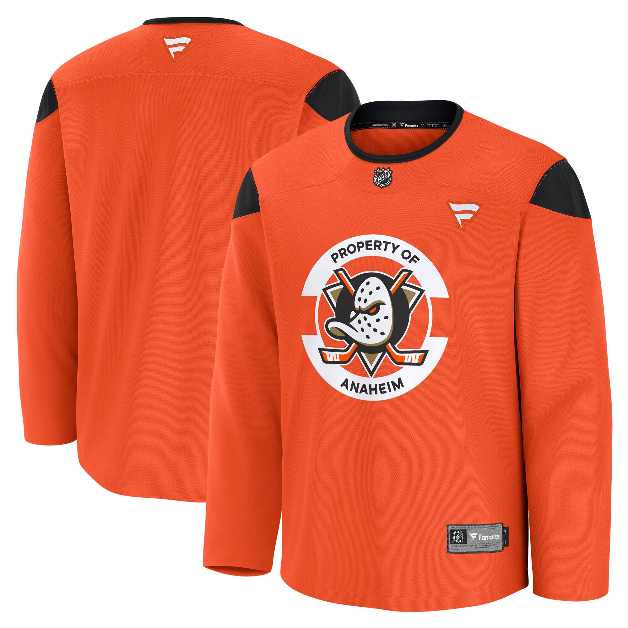 Men's Fanatics Orange Anaheim Ducks Practice Jersey