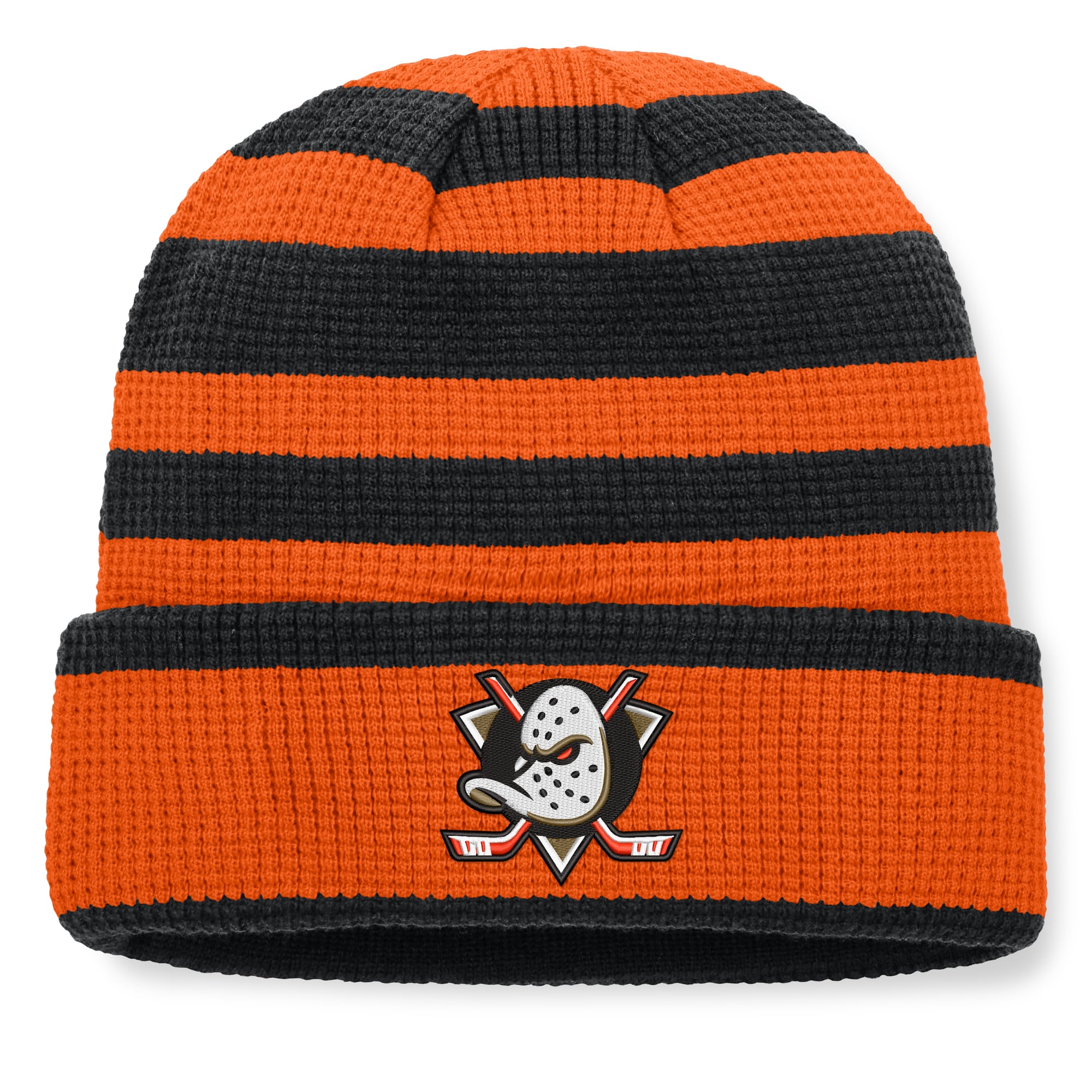 Bonnet à revers Fanatics orange/noir Anaheim Ducks Fundamental Steady pour homme