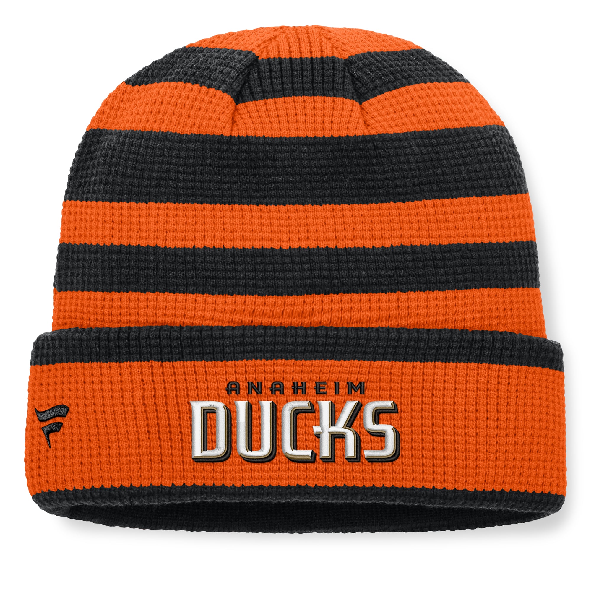 Bonnet à revers Fanatics orange/noir Anaheim Ducks Fundamental Steady pour homme