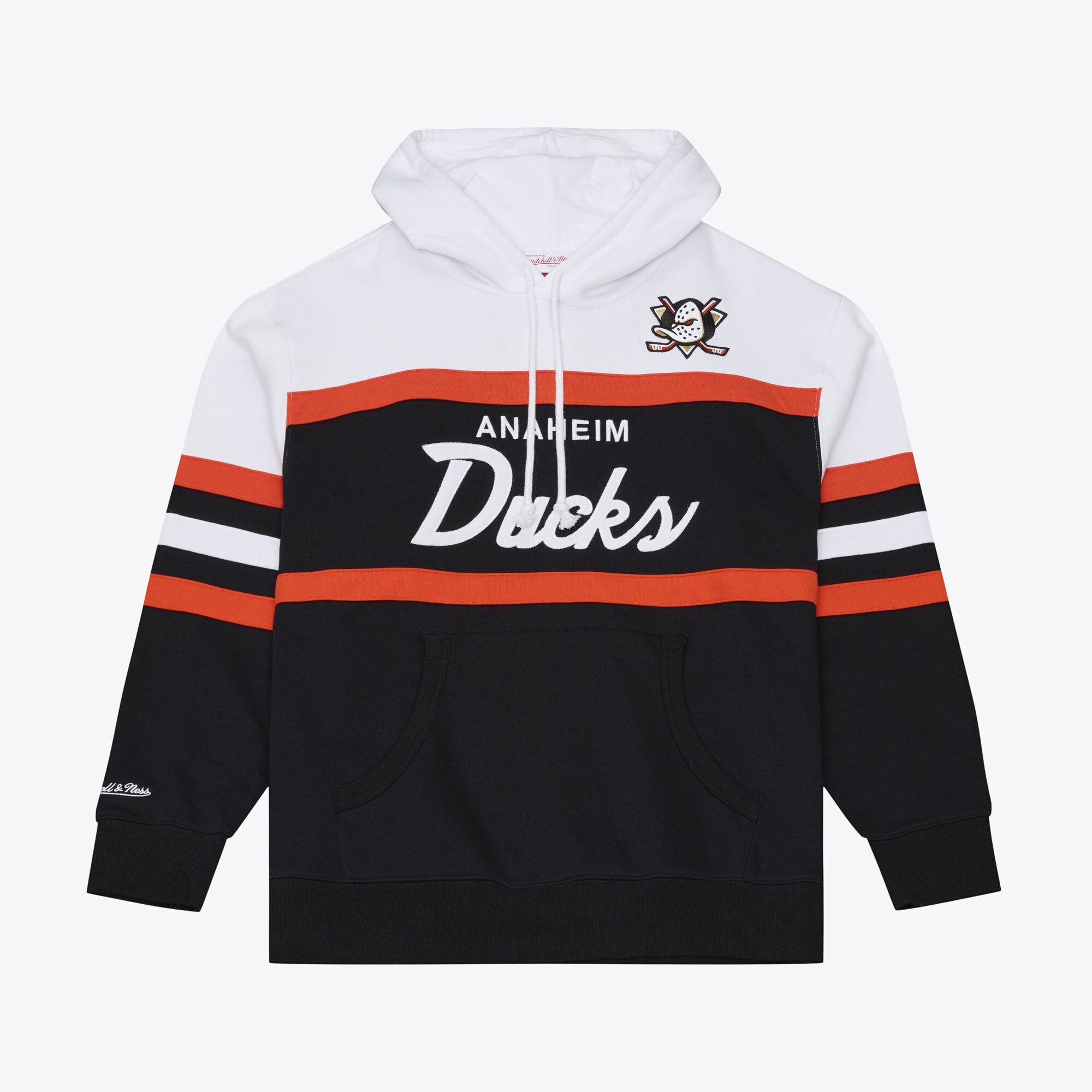 Men's Mitchell & Ness Black Anaheim Ducks Head Coach Hoodie