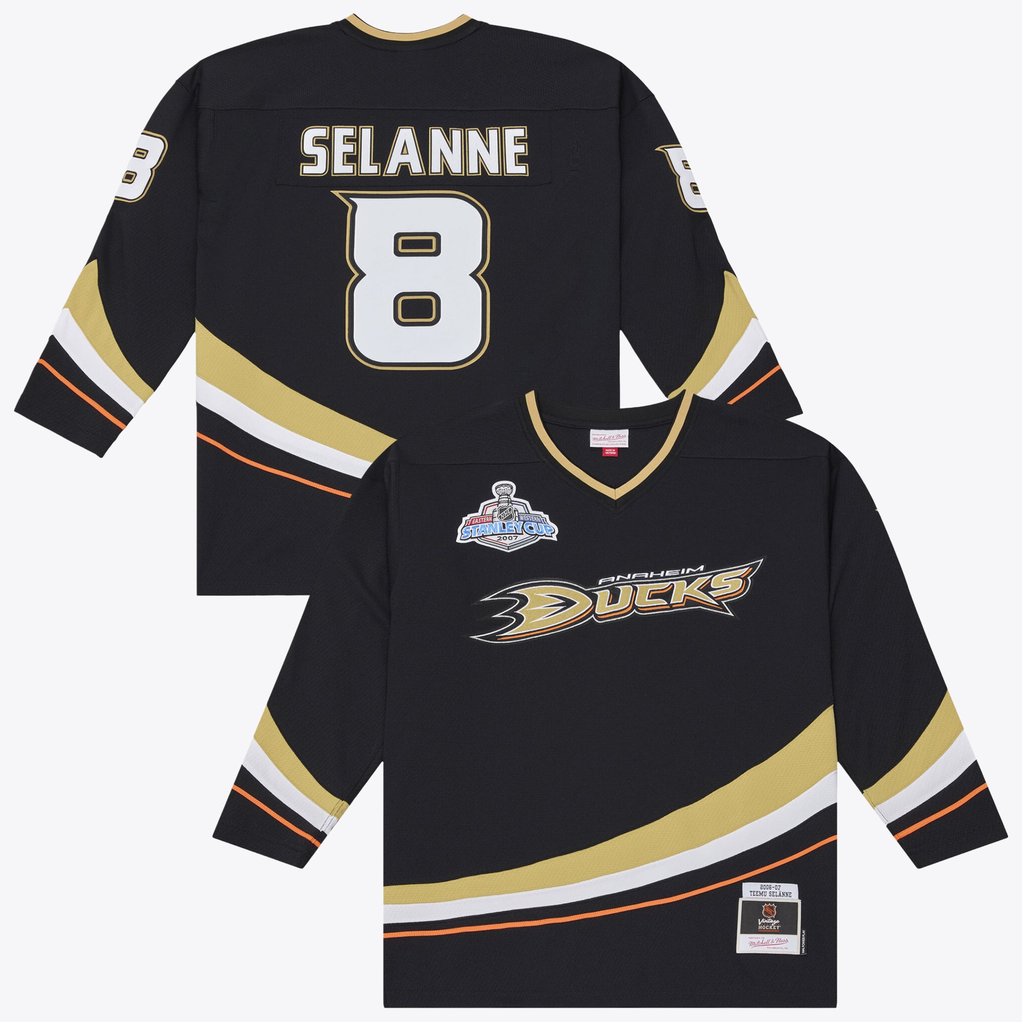 Men's Mitchell & Ness Teemu Selanne Black Anaheim Ducks 2006/07  Stanley Cup Power Play Jersey