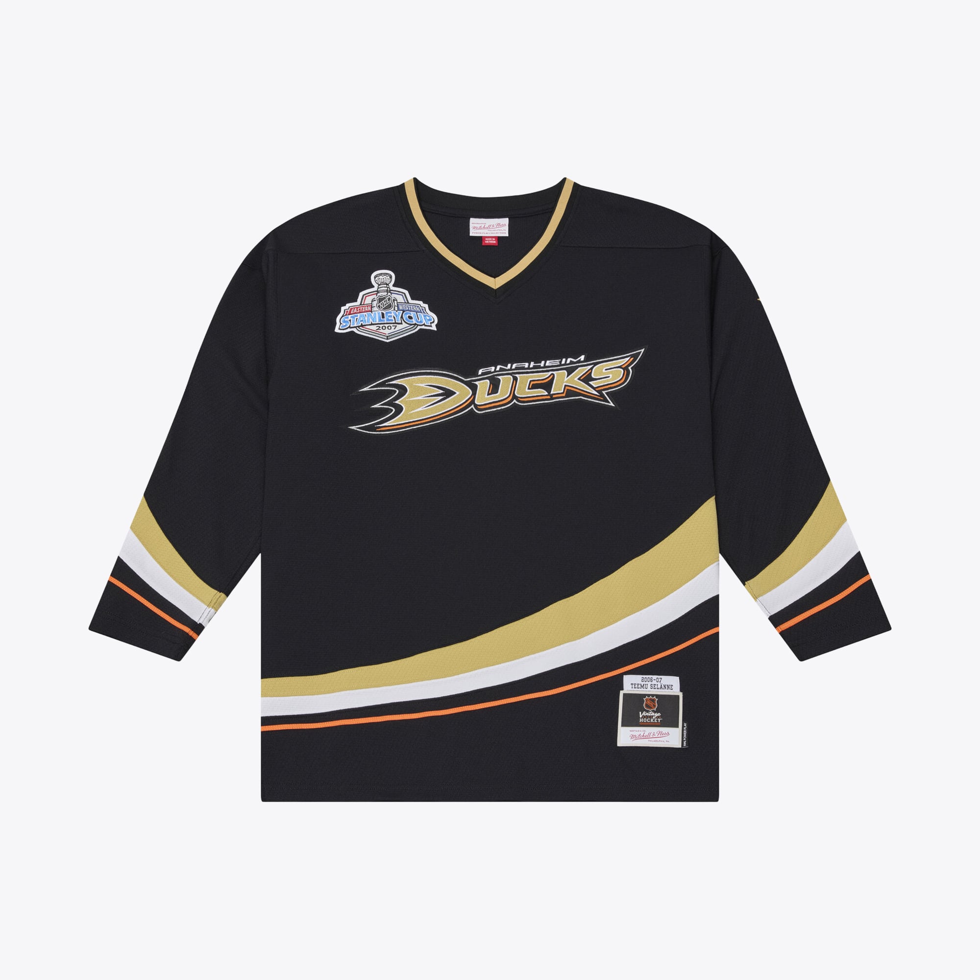 Men's Mitchell & Ness Teemu Selanne Black Anaheim Ducks 2006/07  Stanley Cup Power Play Jersey