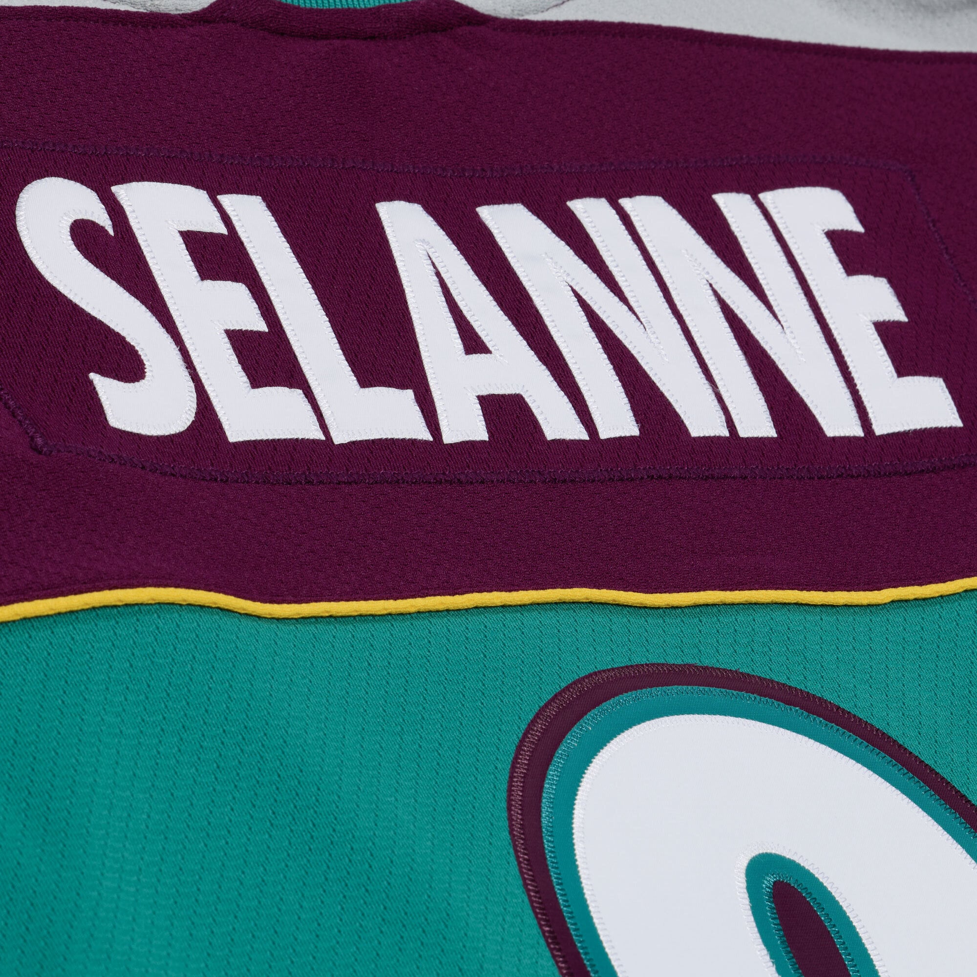 Men's Mitchell & Ness Teemu Selanne Teal Anaheim Ducks 1997/98 Alternate Captain Patch Power Play Jersey