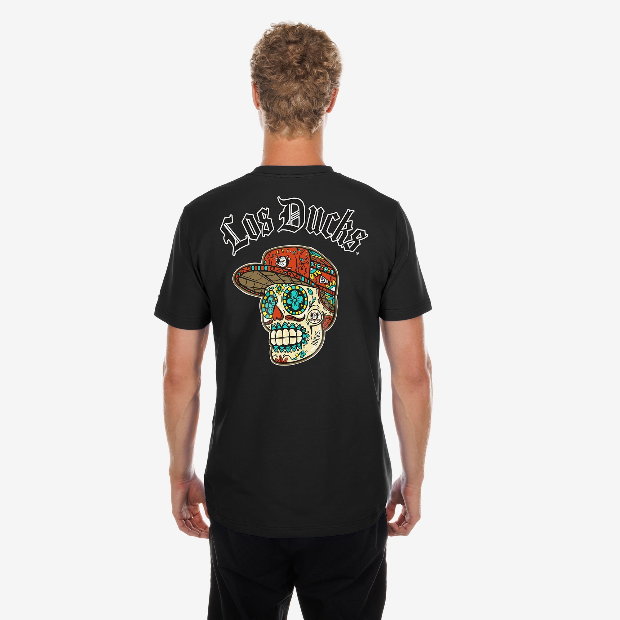 T-shirt noir New Era Anaheim Ducks Dia De Muertos pour homme