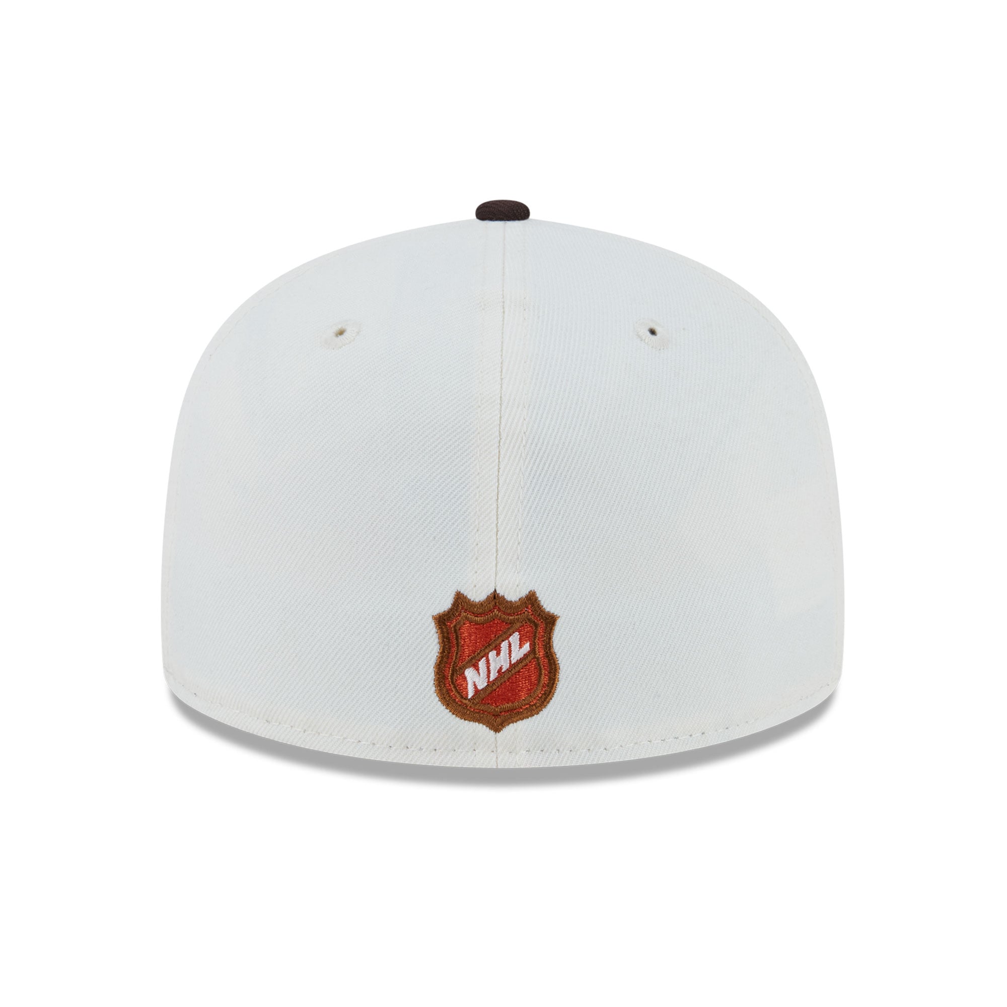 Casquette ajustée New Era 59FIFTY pour homme, couleur crème, motif citrouille épicée des Ducks d'Anaheim