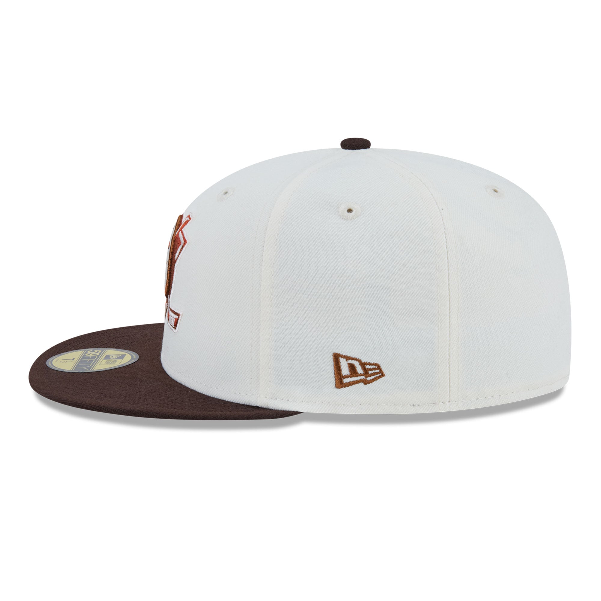 Casquette ajustée New Era 59FIFTY pour homme, couleur crème, motif citrouille épicée des Ducks d'Anaheim