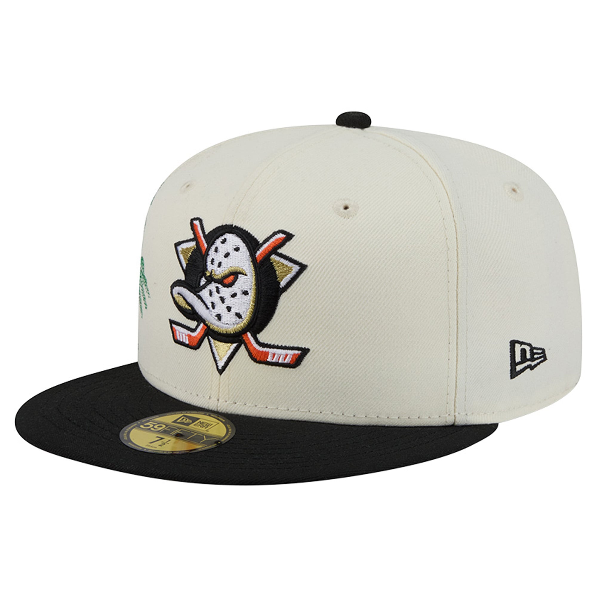 Men's New Era Cream/Black Anaheim Ducks Localized Stitched 59FIFTY Fitted Hat