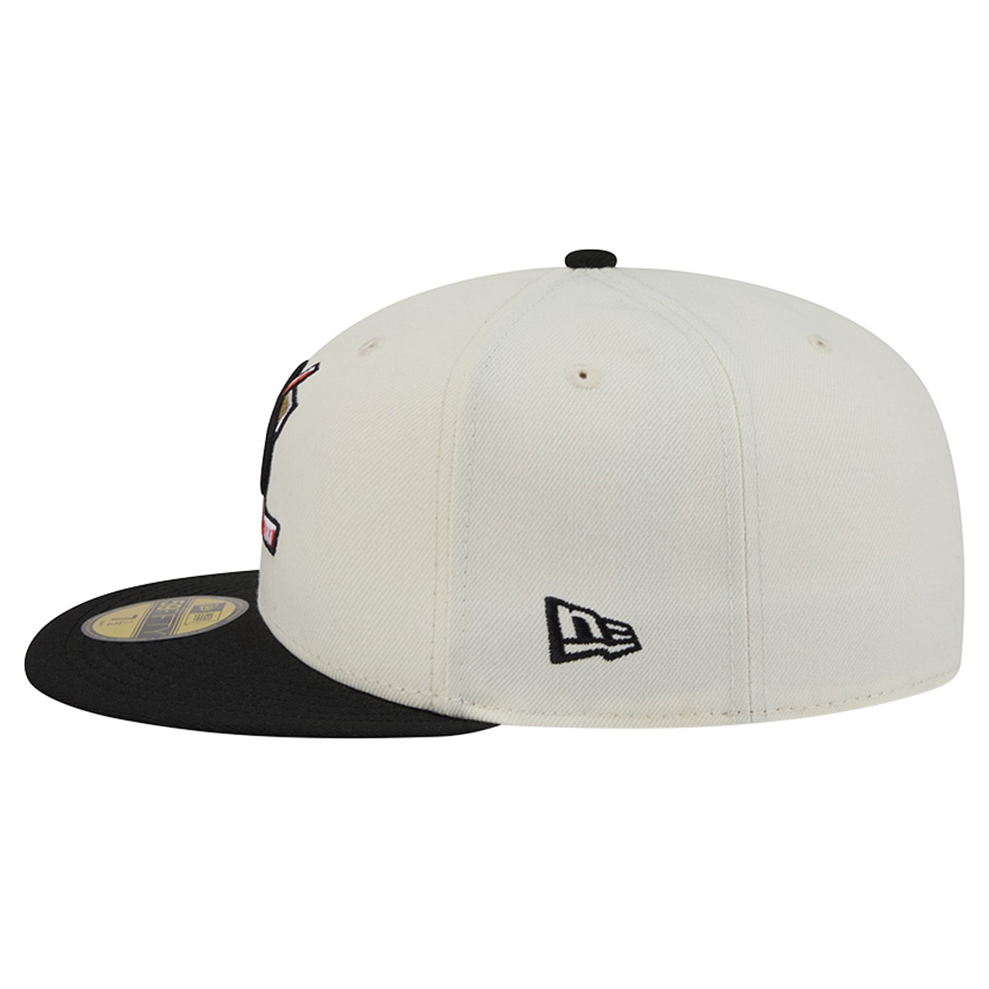 Men's New Era Cream/Black Anaheim Ducks Localized Stitched 59FIFTY Fitted Hat