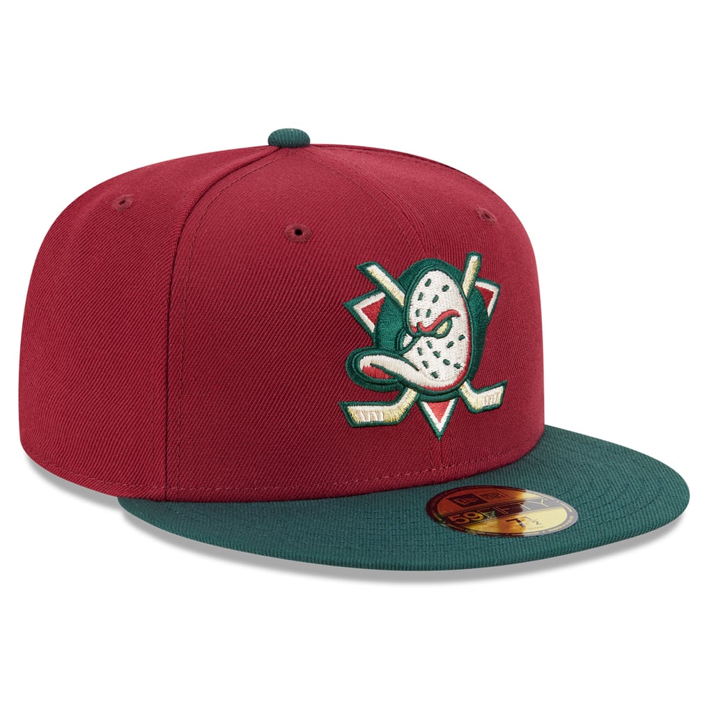 Anaheim Ducks New Era Evergreen 59FIFTY Fitted Hat - Crimson/Dark Green