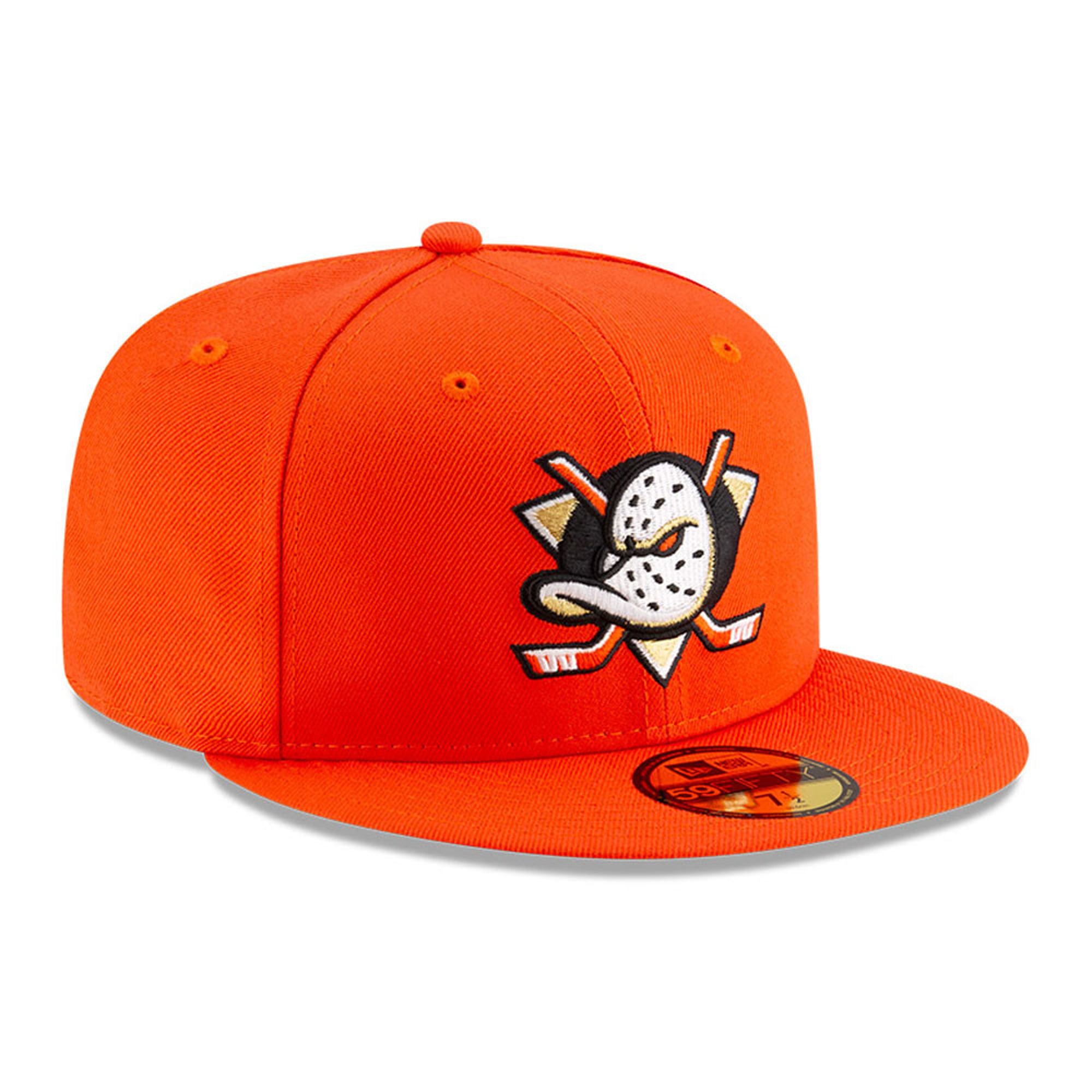 Men's New Era  Orange Anaheim Ducks Core 59FIFTY Fitted Hat
