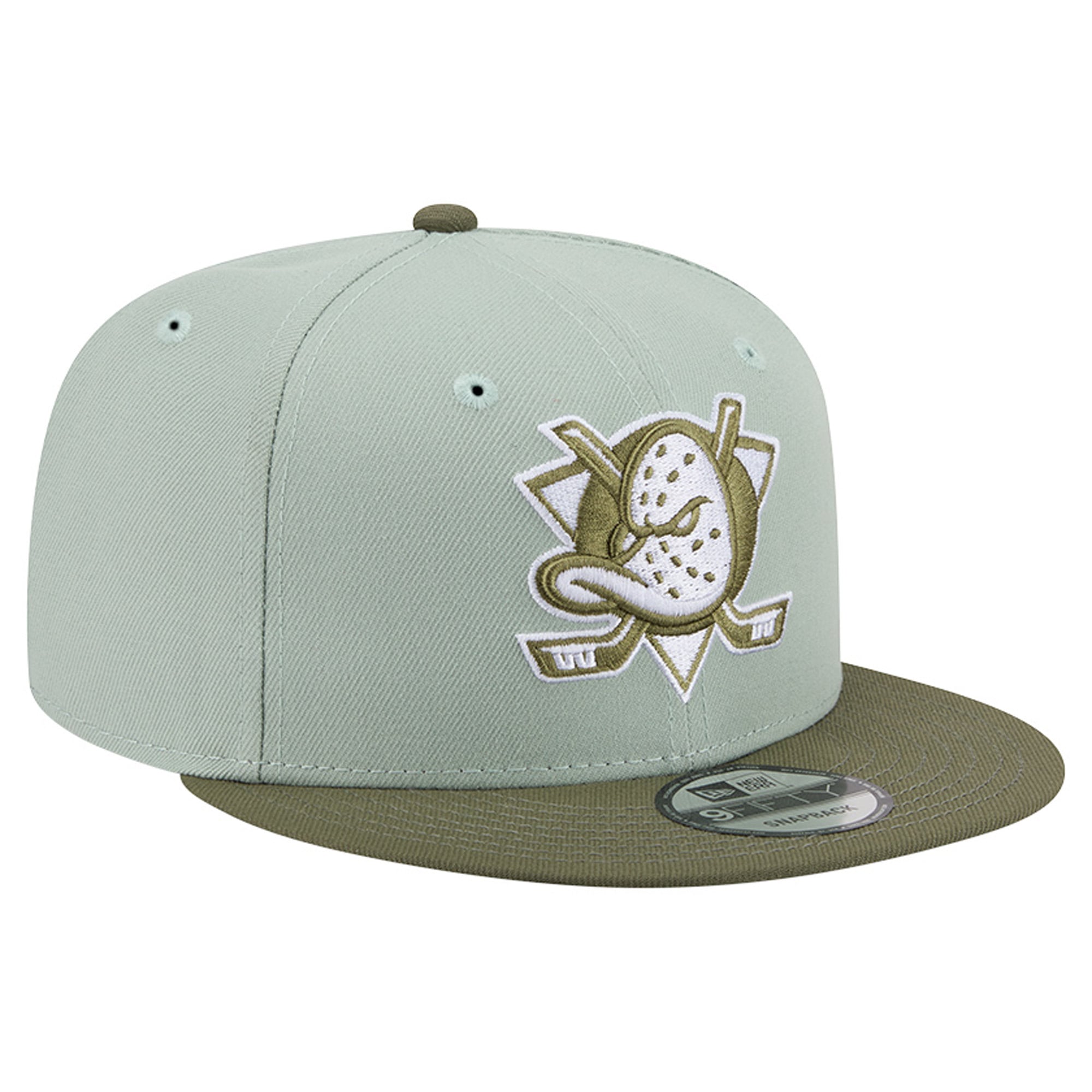 Casquette snapback New Era 9FIFTY pour homme, coloris vert sauge/olive Anaheim Ducks