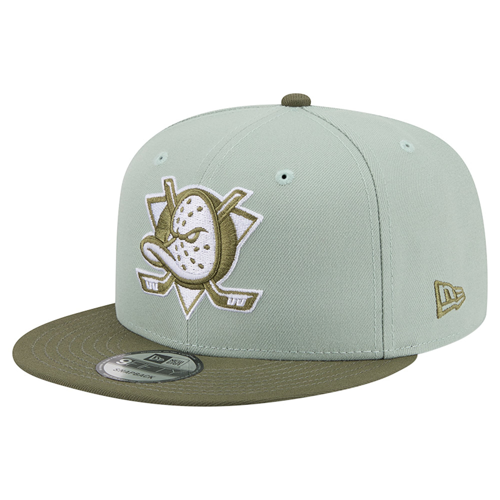 Casquette snapback New Era 9FIFTY pour homme, coloris vert sauge/olive Anaheim Ducks
