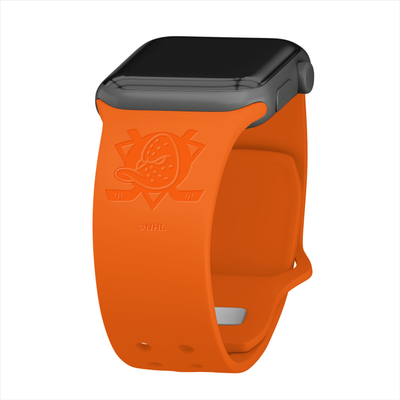 Anaheim Ducks Debossed Silicone Apple Watch Band - Orange