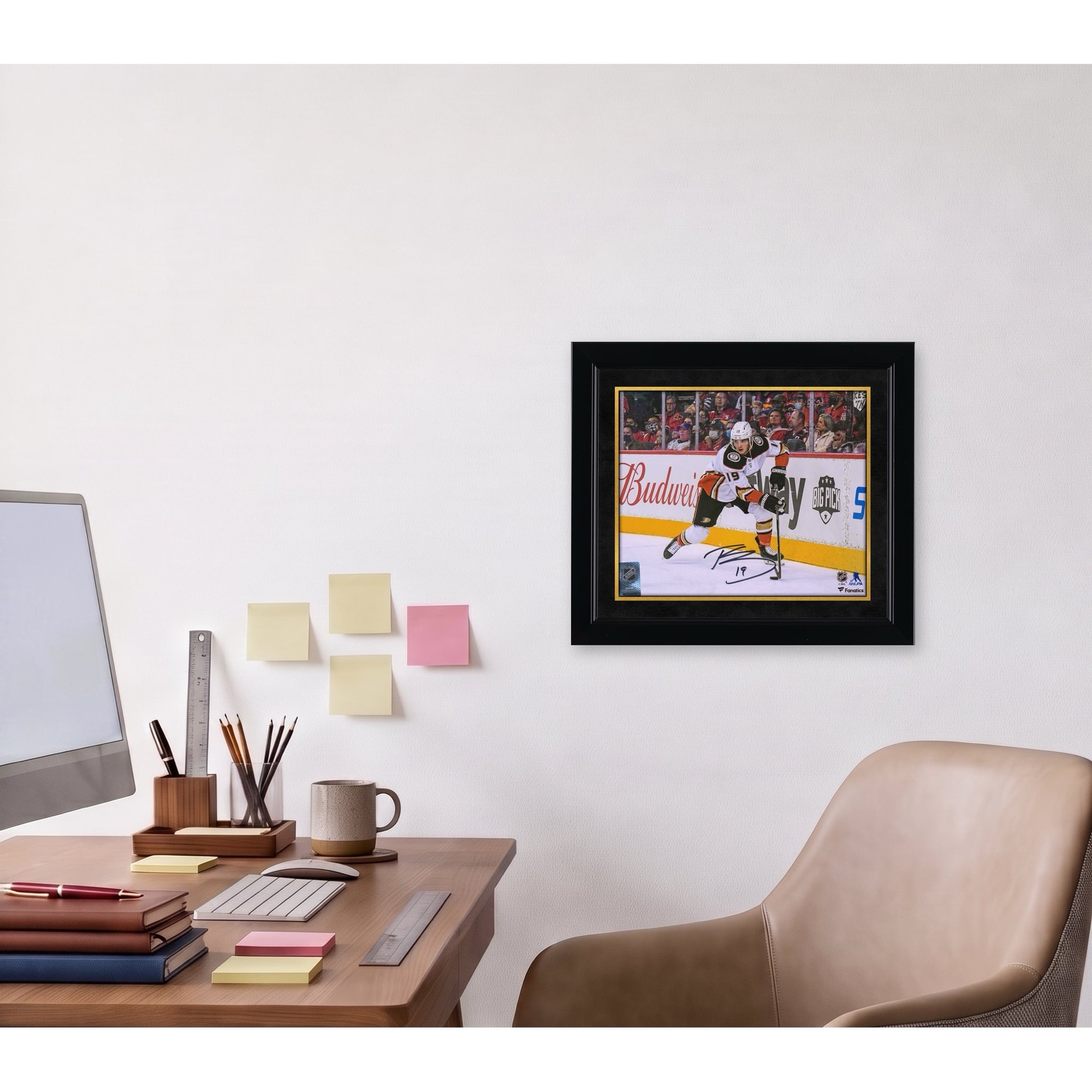 Troy Terry Anaheim Ducks Autographed 8" x 10" White Jersey with Puck Photograph