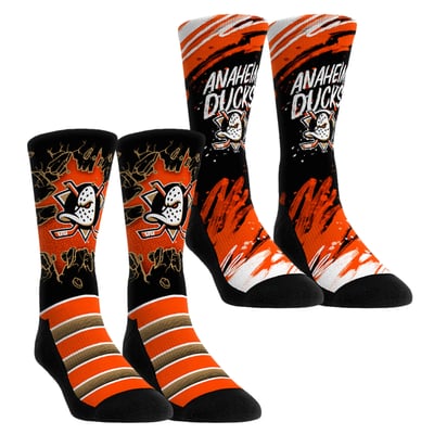  Anaheim Ducks Rock Em Unisex Ice Breaker Two-Pack Crew Socks Set - Orange