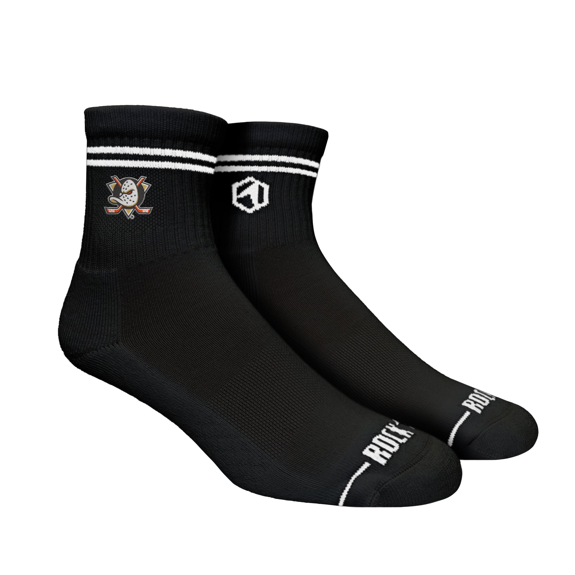 Unisex Rock Em Socks Anaheim Ducks Casual Stripe Quarter-Length