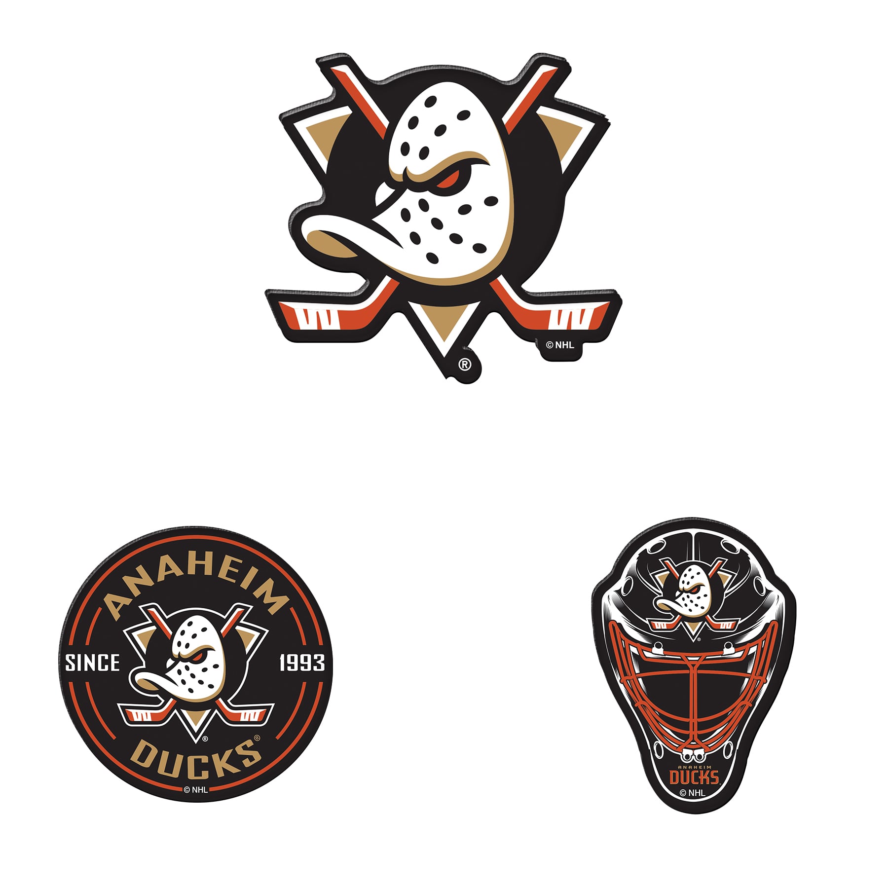 Ensemble de 3 aimants de réfrigérateur premium WinCraft Anaheim Ducks