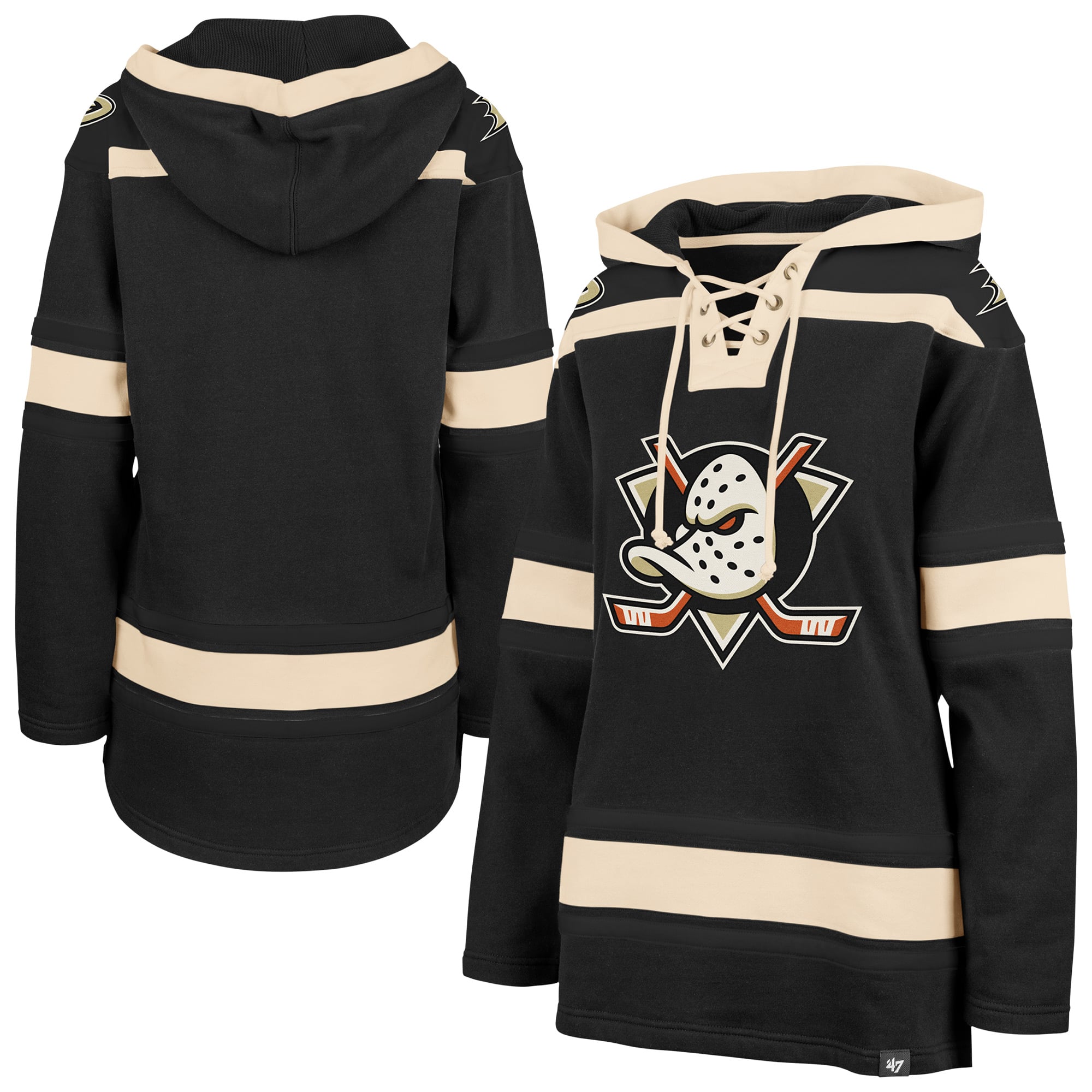 Sweat à capuche noir '47 Anaheim Ducks Superior Lacer pour femme