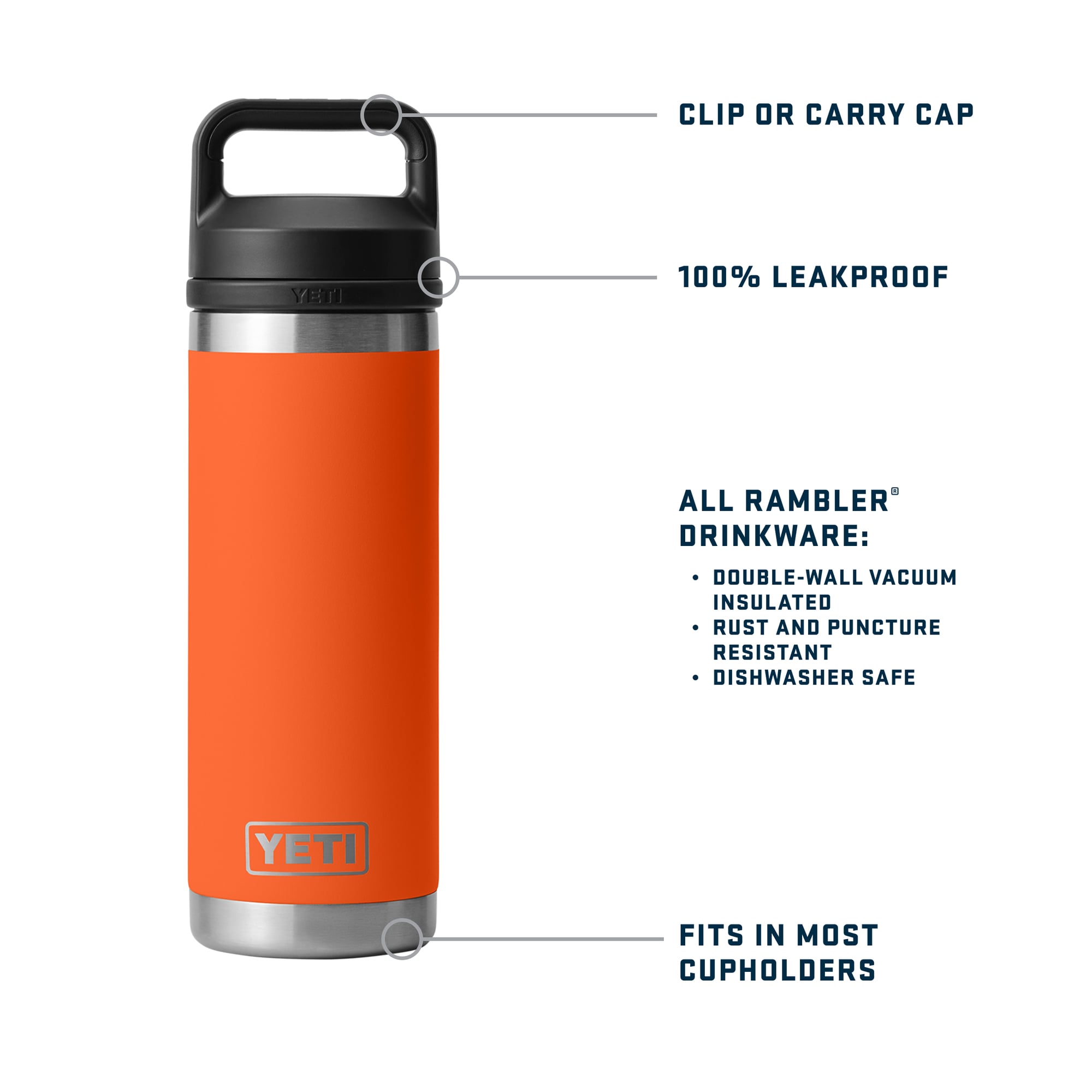 Gourde YETI Anaheim Ducks 532 ml (18 oz) Rambler Chug